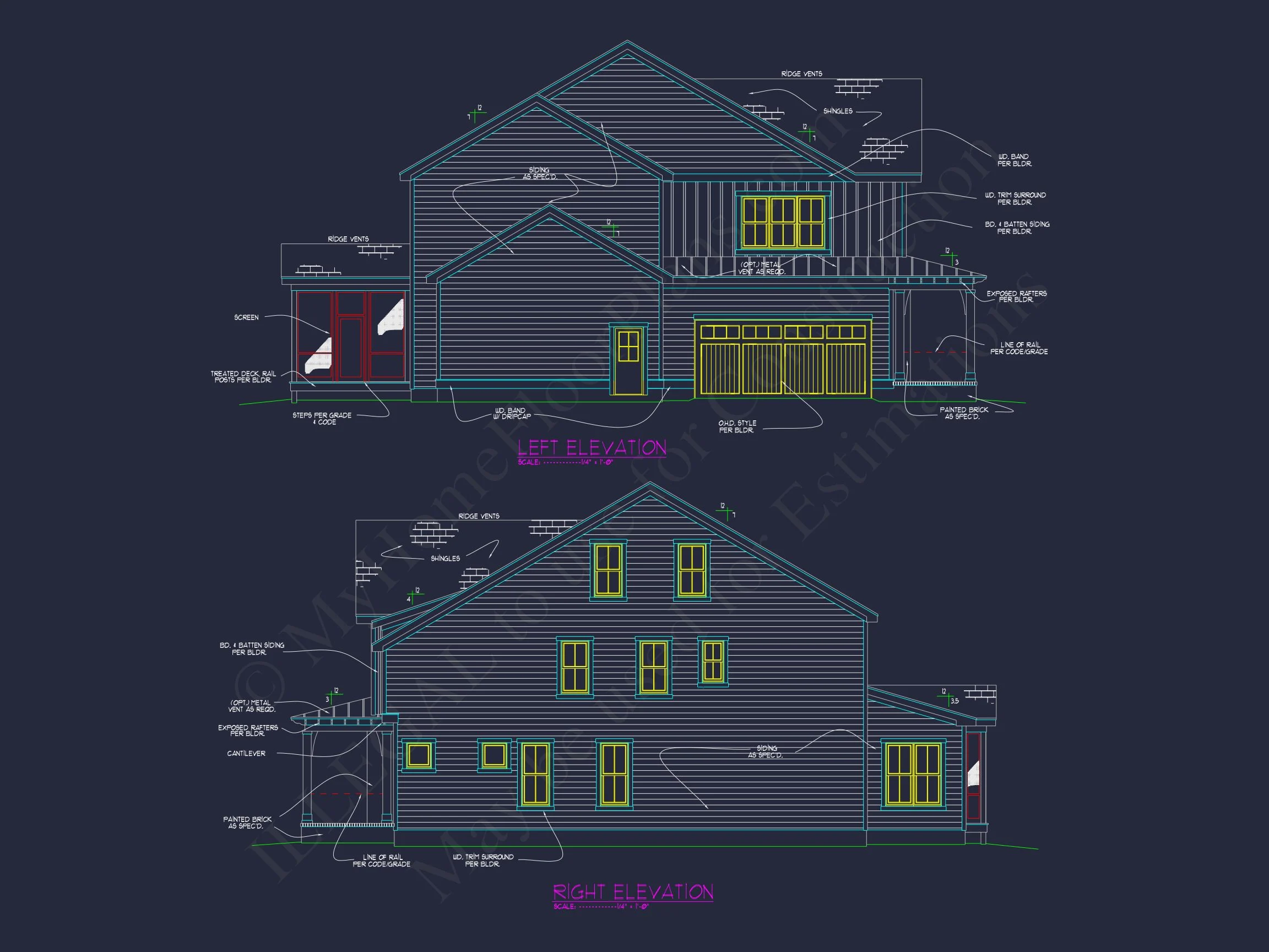 Elegant house Plan with Spacious Floors, CAD Designs & Blueprints