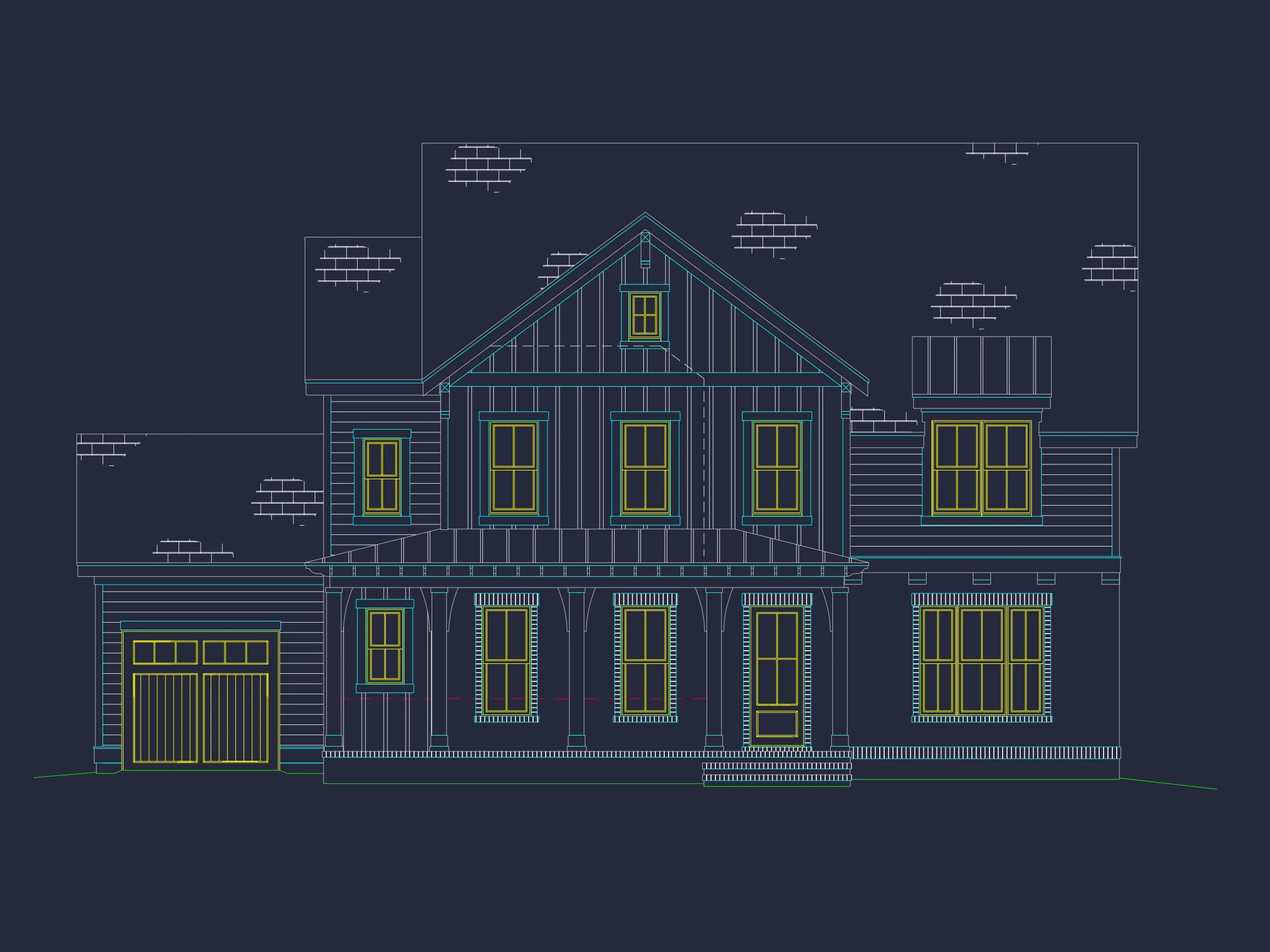 Elegant house Plan with Spacious Floors, CAD Designs & Blueprints