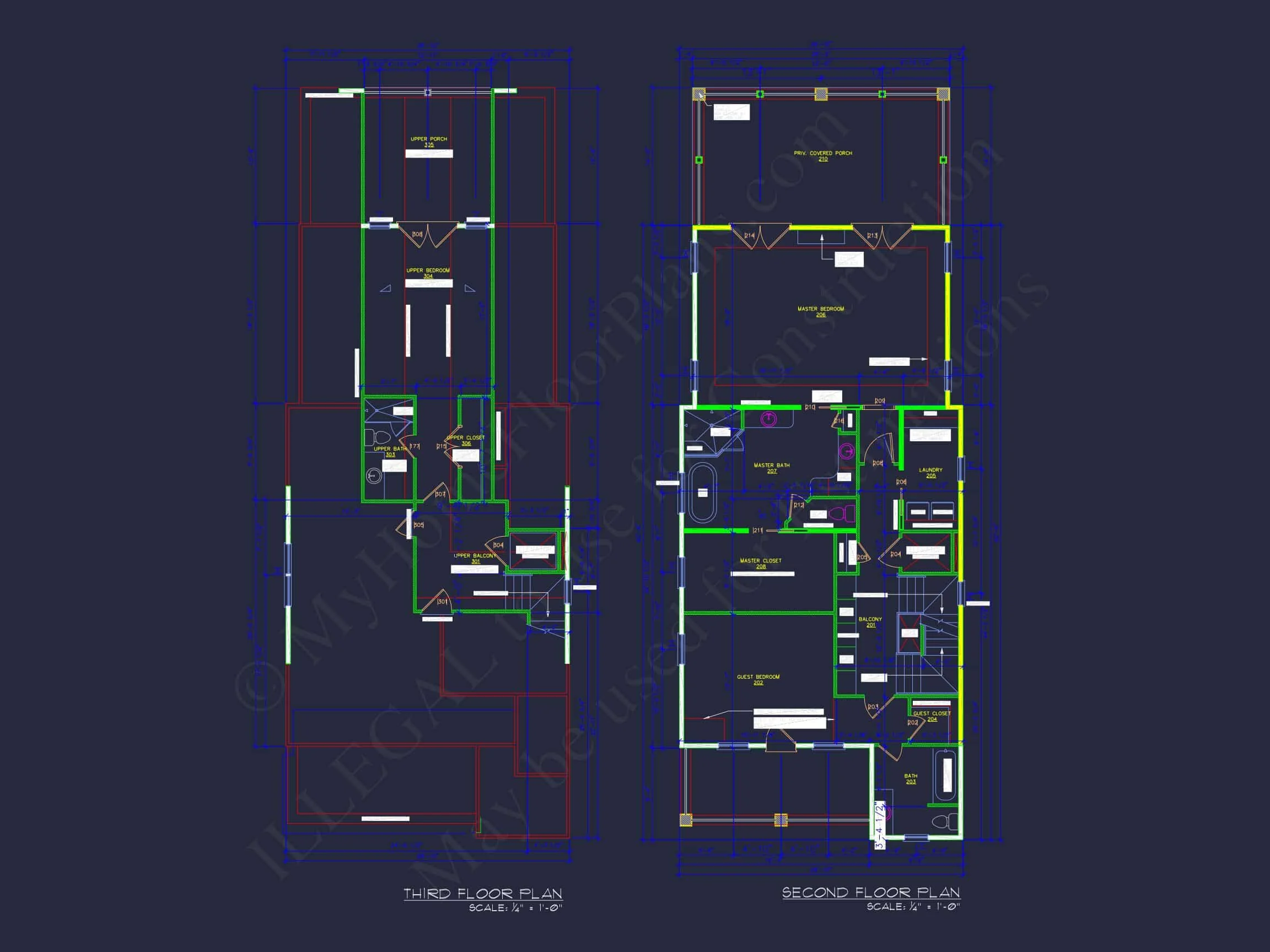 Modern Beach house Plan with CAD Designs and 3 Floor Layouts