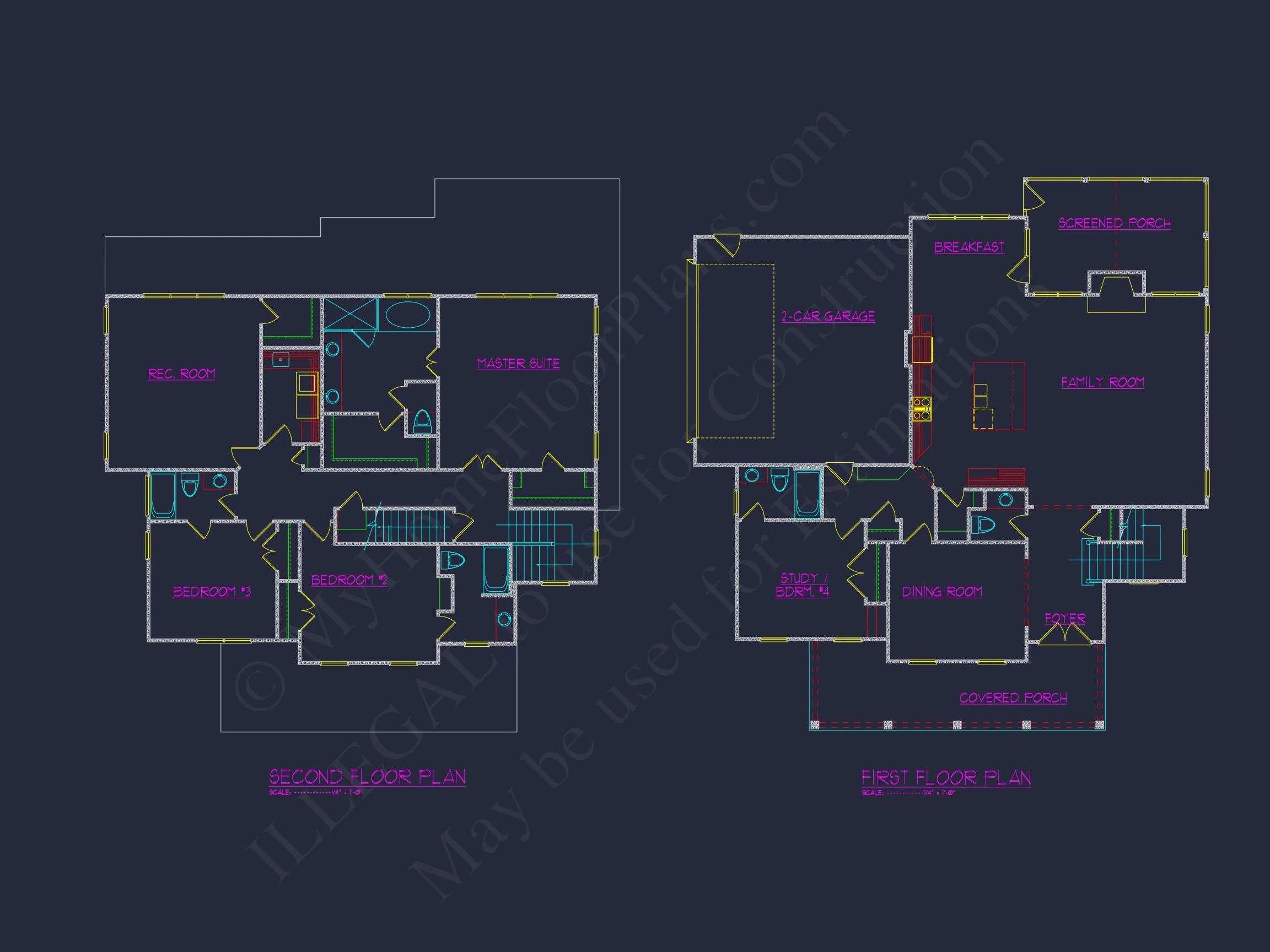 16-1465 HOUSE PLAN - Traditional Colonial Home Plan - 4-Bed, 3-Bath, 3,246 SF 28 Spacious 4-Bedroom house Plan with Stunning Blueprint Designs