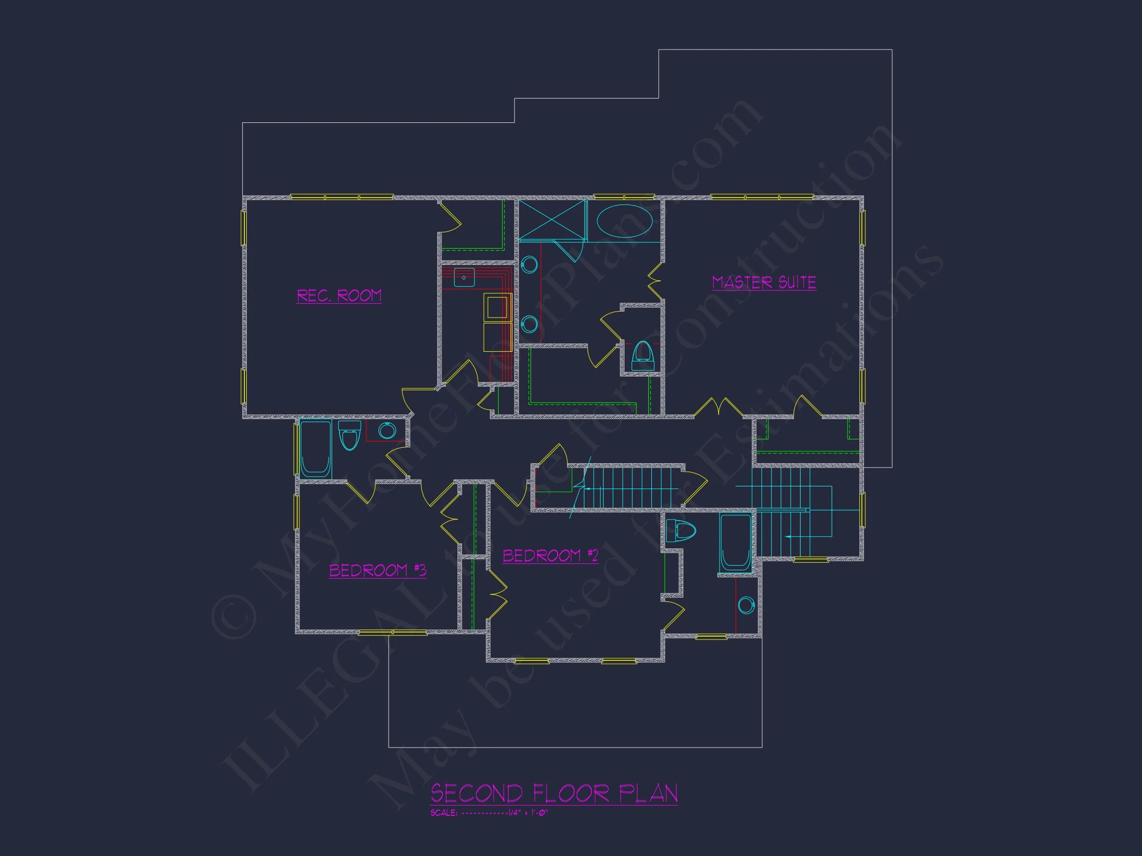 16-1465 HOUSE PLAN - Traditional Colonial Home Plan - 4-Bed, 3-Bath, 3,246 SF 5 Spacious 4-Bedroom house Plan with Stunning Blueprint Designs