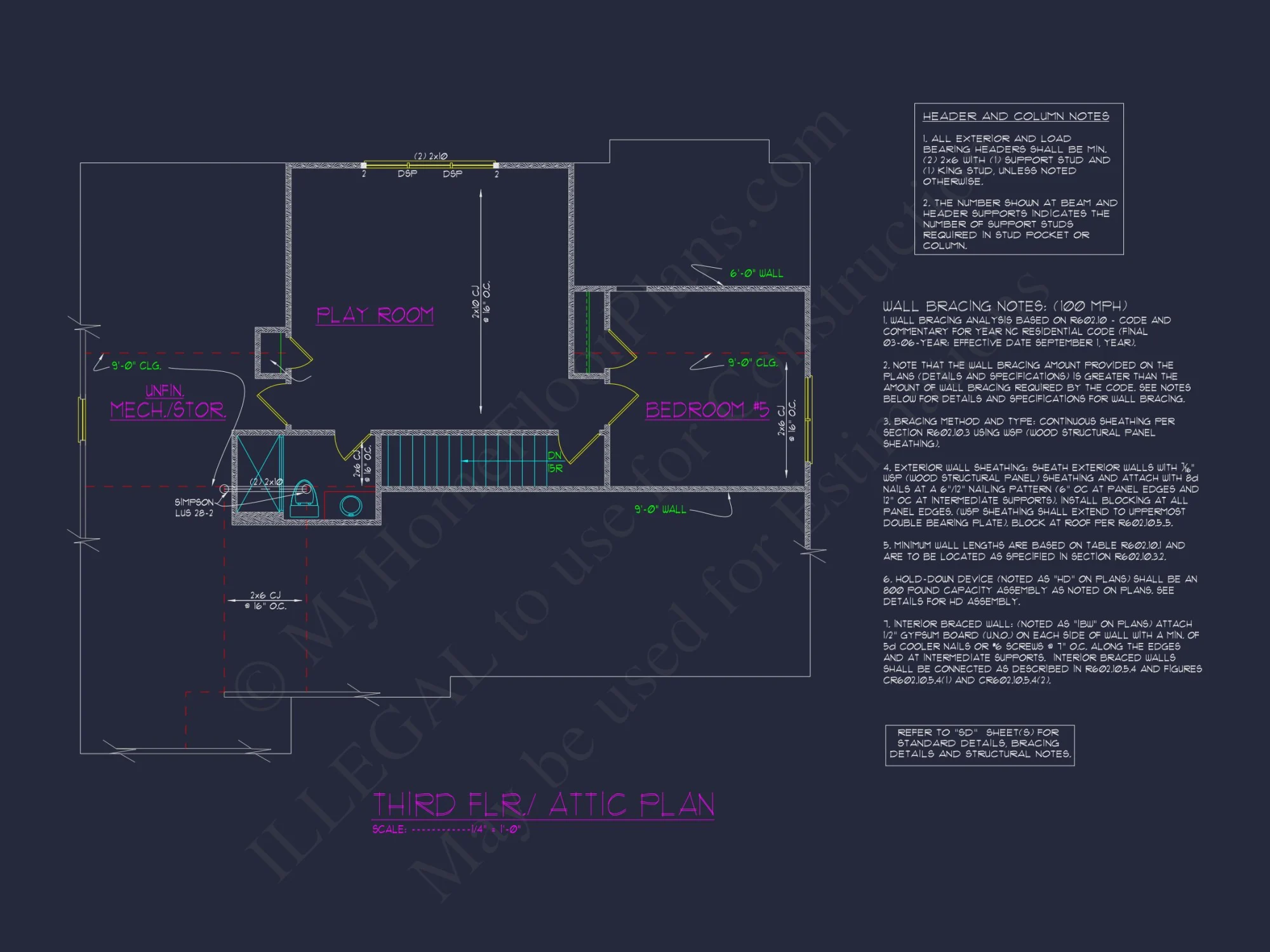 Modern Farmhouse house Plan with 5 Bedrooms and CAD Designs