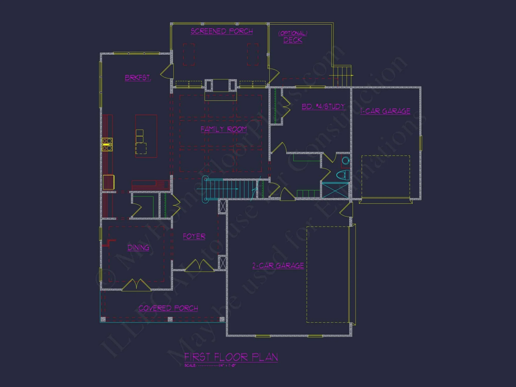 Modern Farmhouse house Plan with 5 Bedrooms and CAD Designs