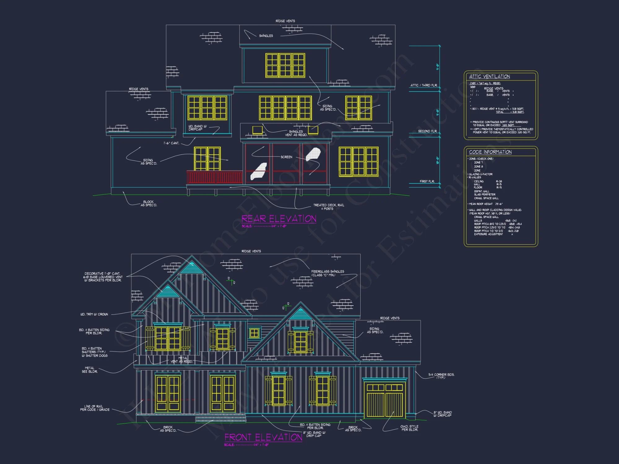 Modern Farmhouse house Plan with 5 Bedrooms and CAD Designs