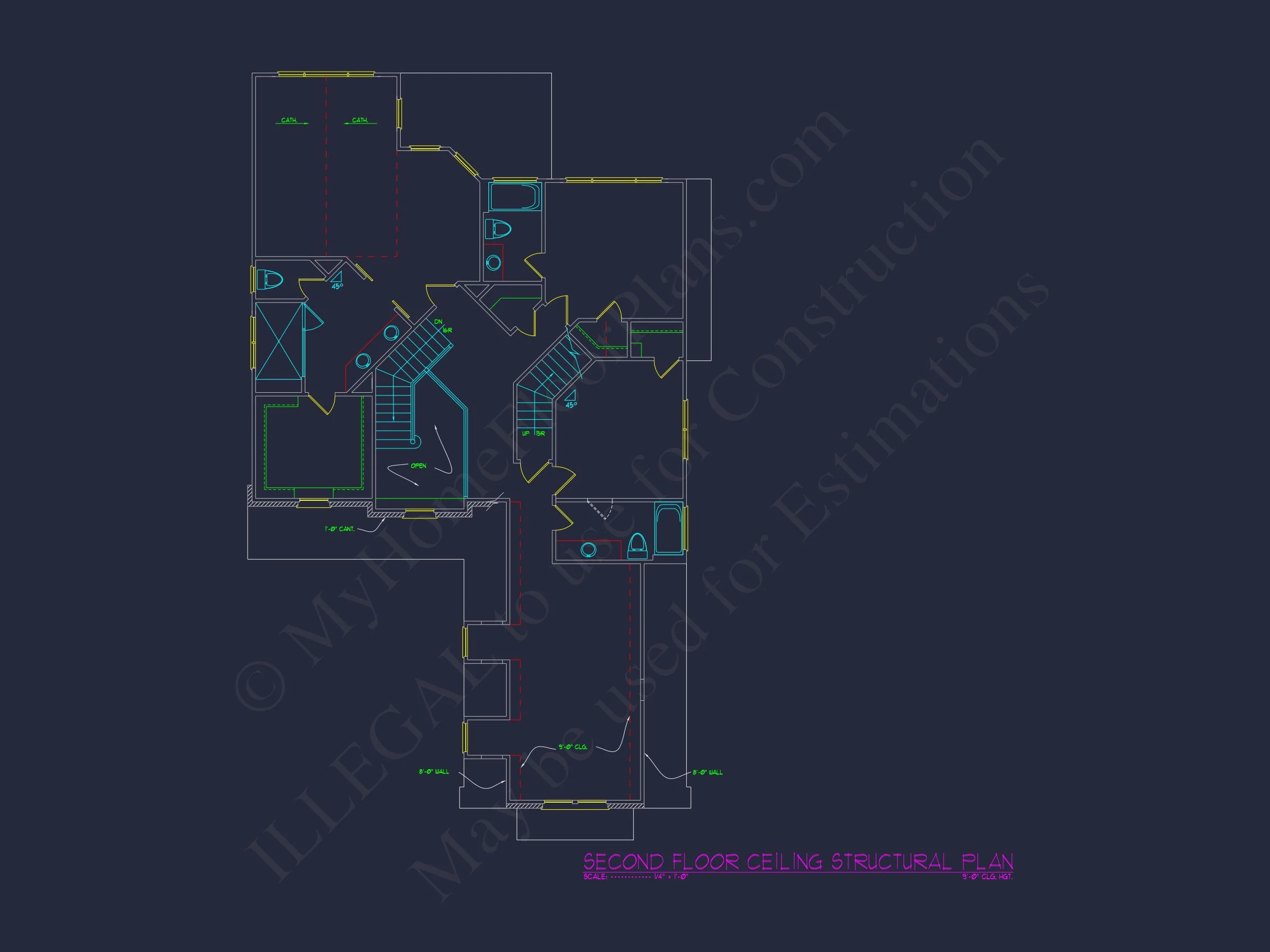 Elegant house Floor Plan with CAD Blueprints for Designers