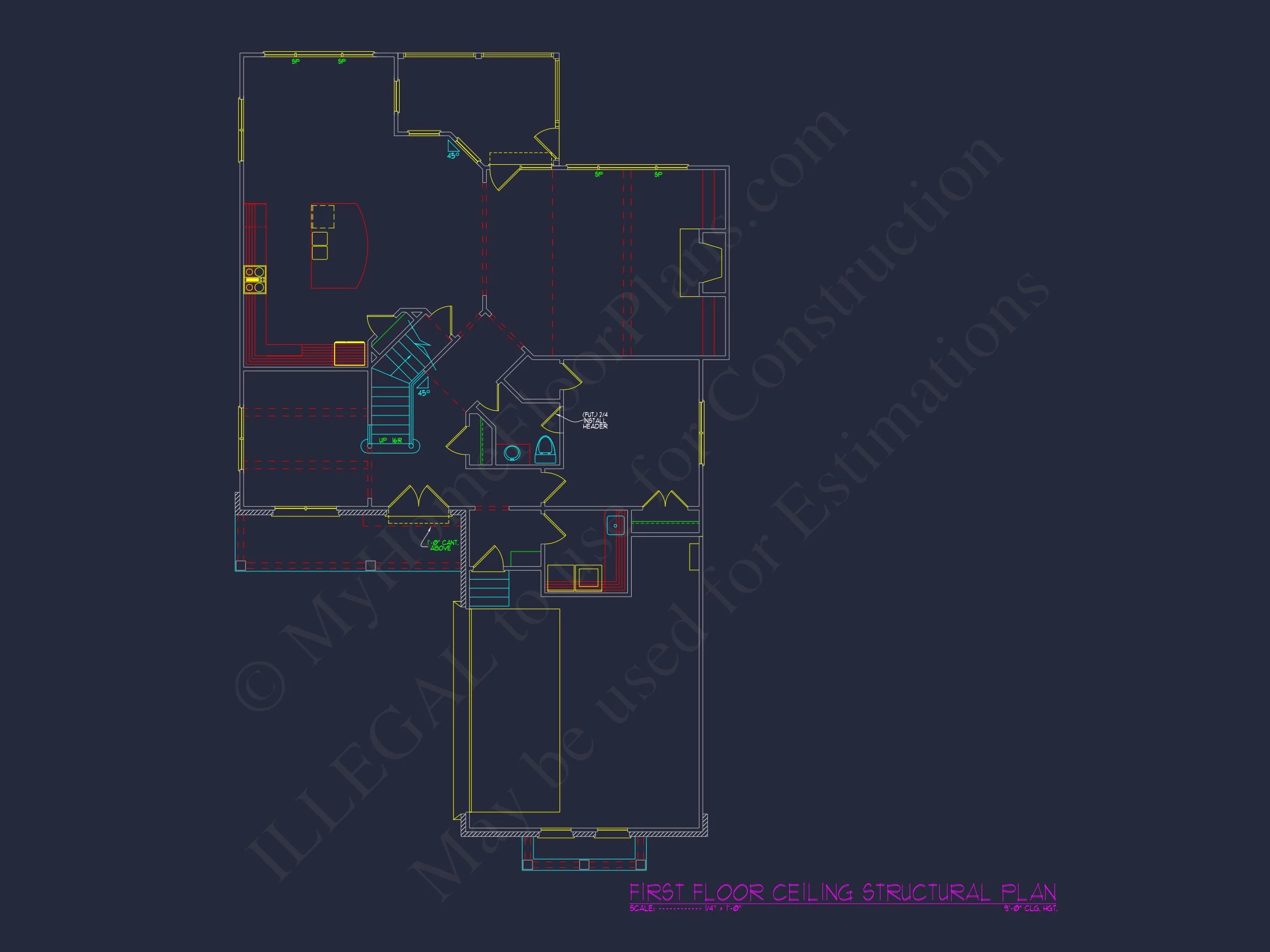 Elegant house Floor Plan with CAD Blueprints for Designers
