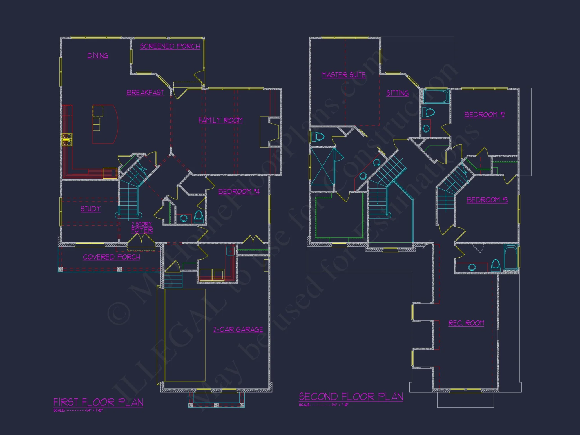 Elegant house Floor Plan with CAD Blueprints for Designers