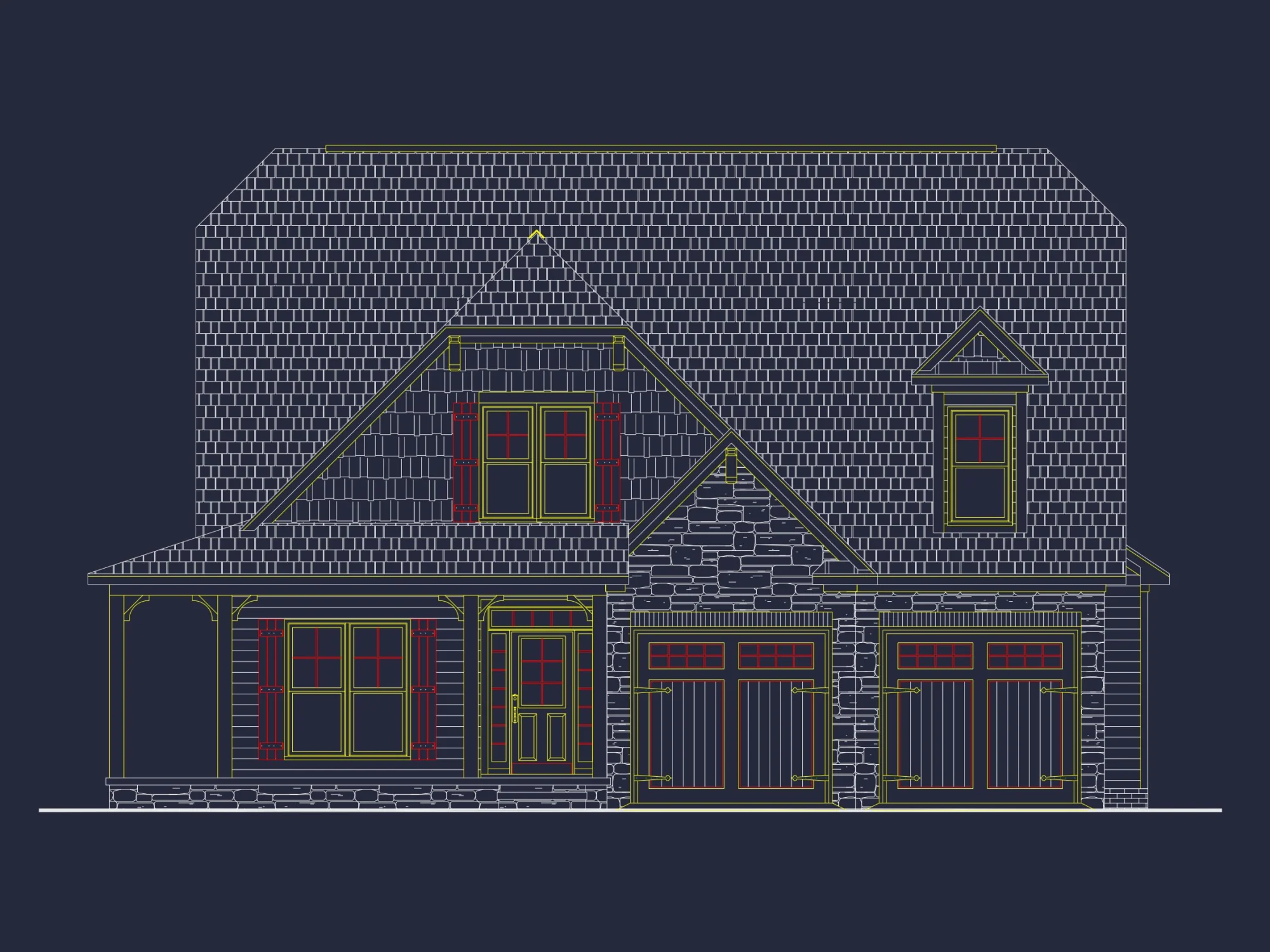 Traditional Craftsman house Plan with Detailed CAD Designs