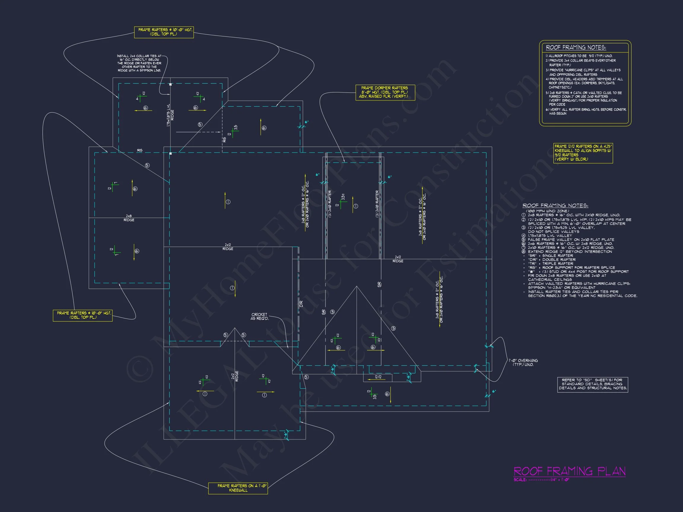 16-1344 HOUSE PLAN - Modern Farmhouse Plan - 4-Bed, 3.5-Bath, 2,850 SF 14 Custom house Plan with 5 Beds, Open Floor Plan & CAD Designs
