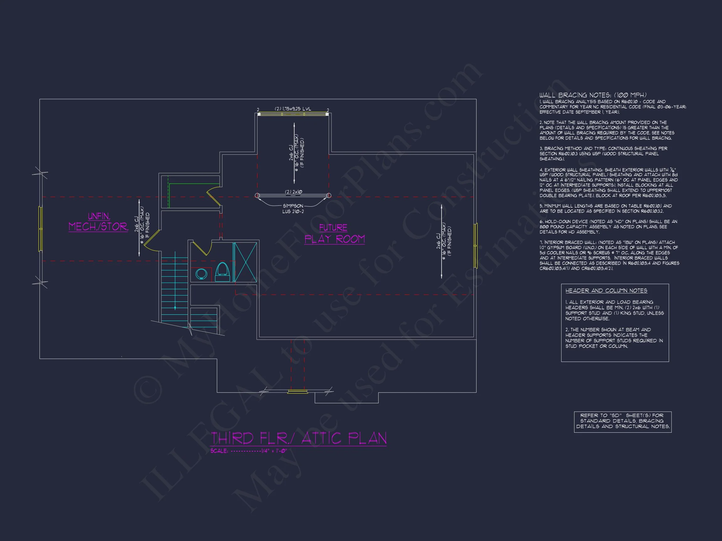 16-1344 HOUSE PLAN - Modern Farmhouse Plan - 4-Bed, 3.5-Bath, 2,850 SF 13 Custom house Plan with 5 Beds, Open Floor Plan & CAD Designs