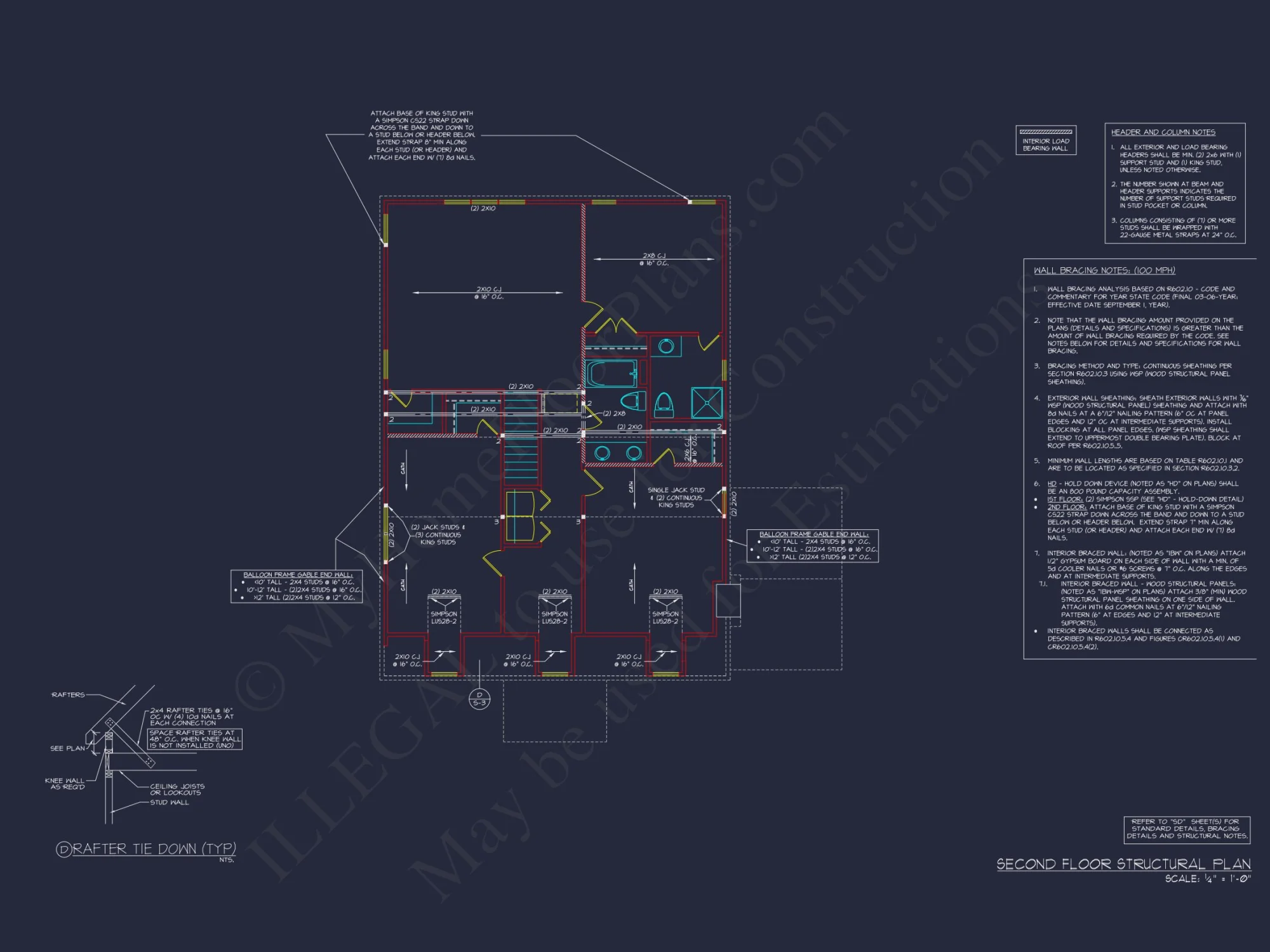 Elegant Two-Story house Plan with Colonial Charm and CAD Designs