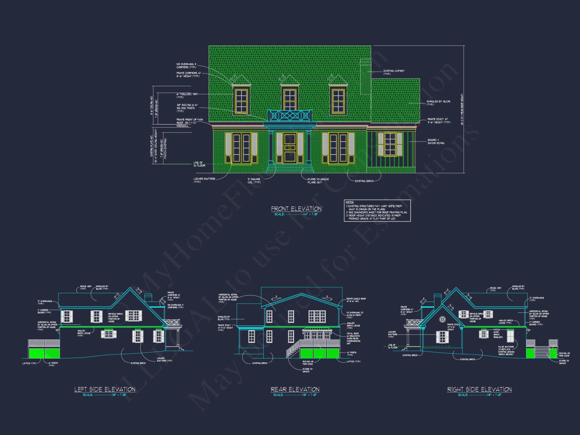 Elegant Two-Story house Plan with Colonial Charm and CAD Designs