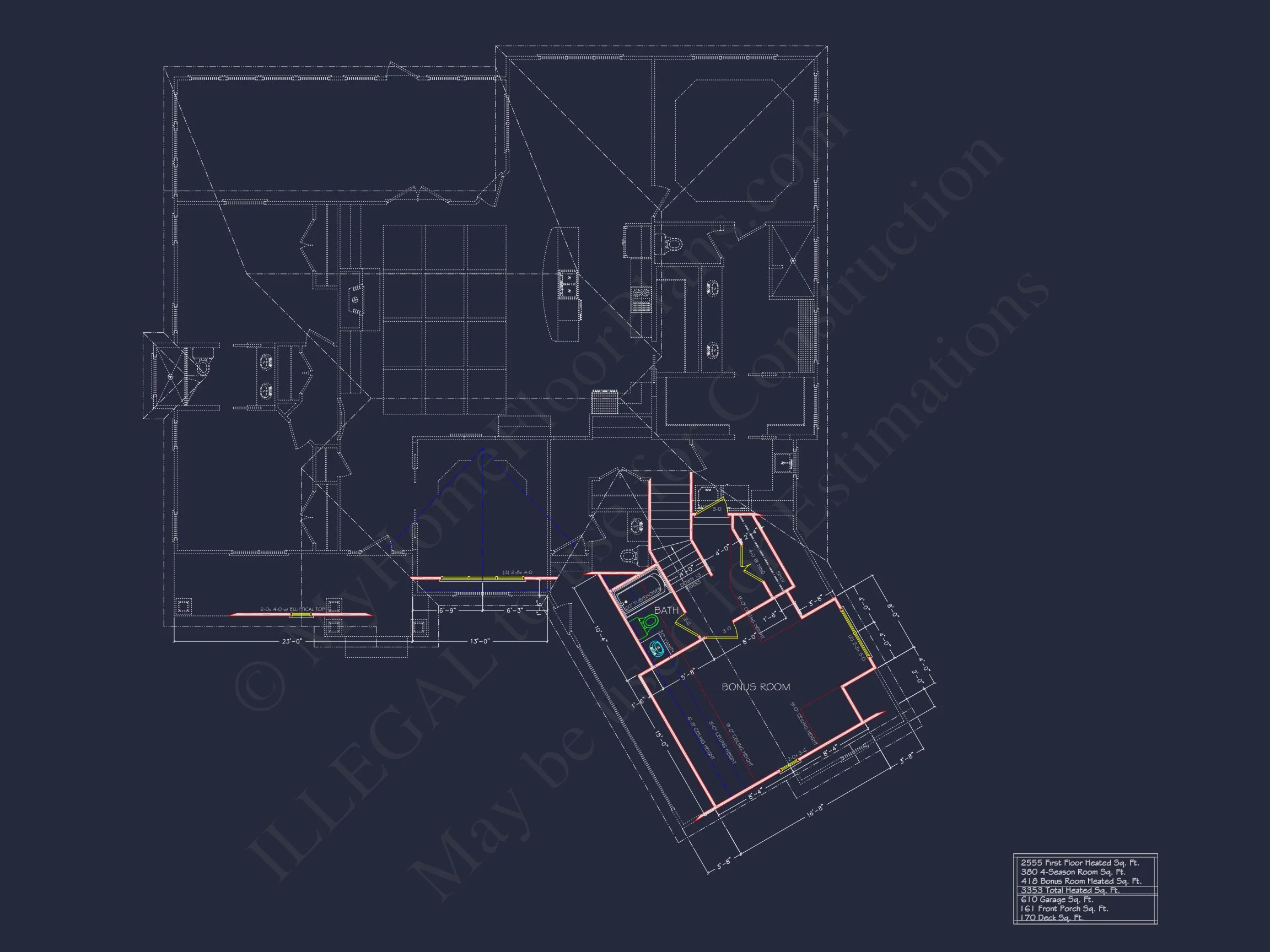 Craftsman house Design Blueprint with 2-Story Floor Plan