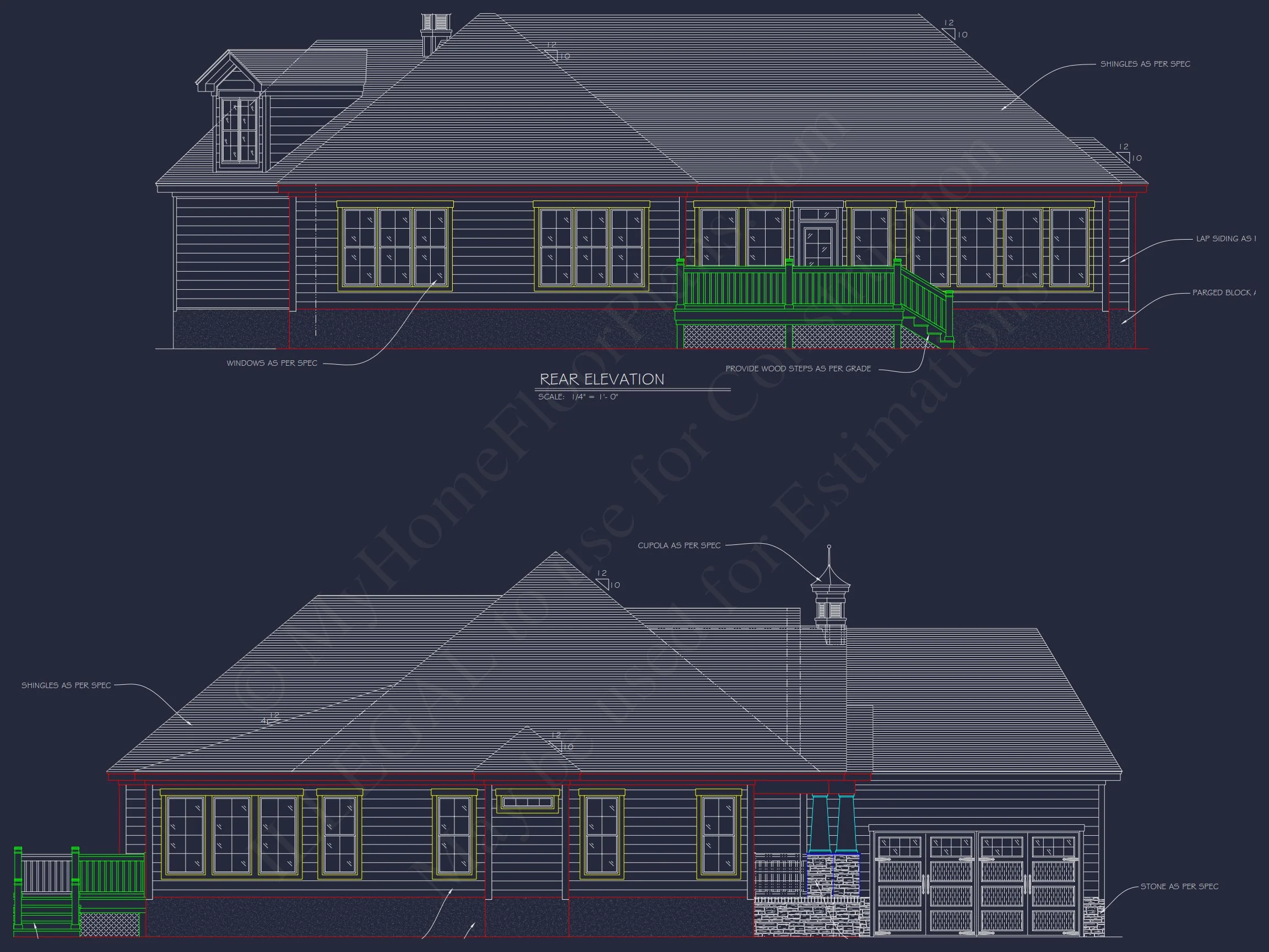 Craftsman house Design Blueprint with 2-Story Floor Plan