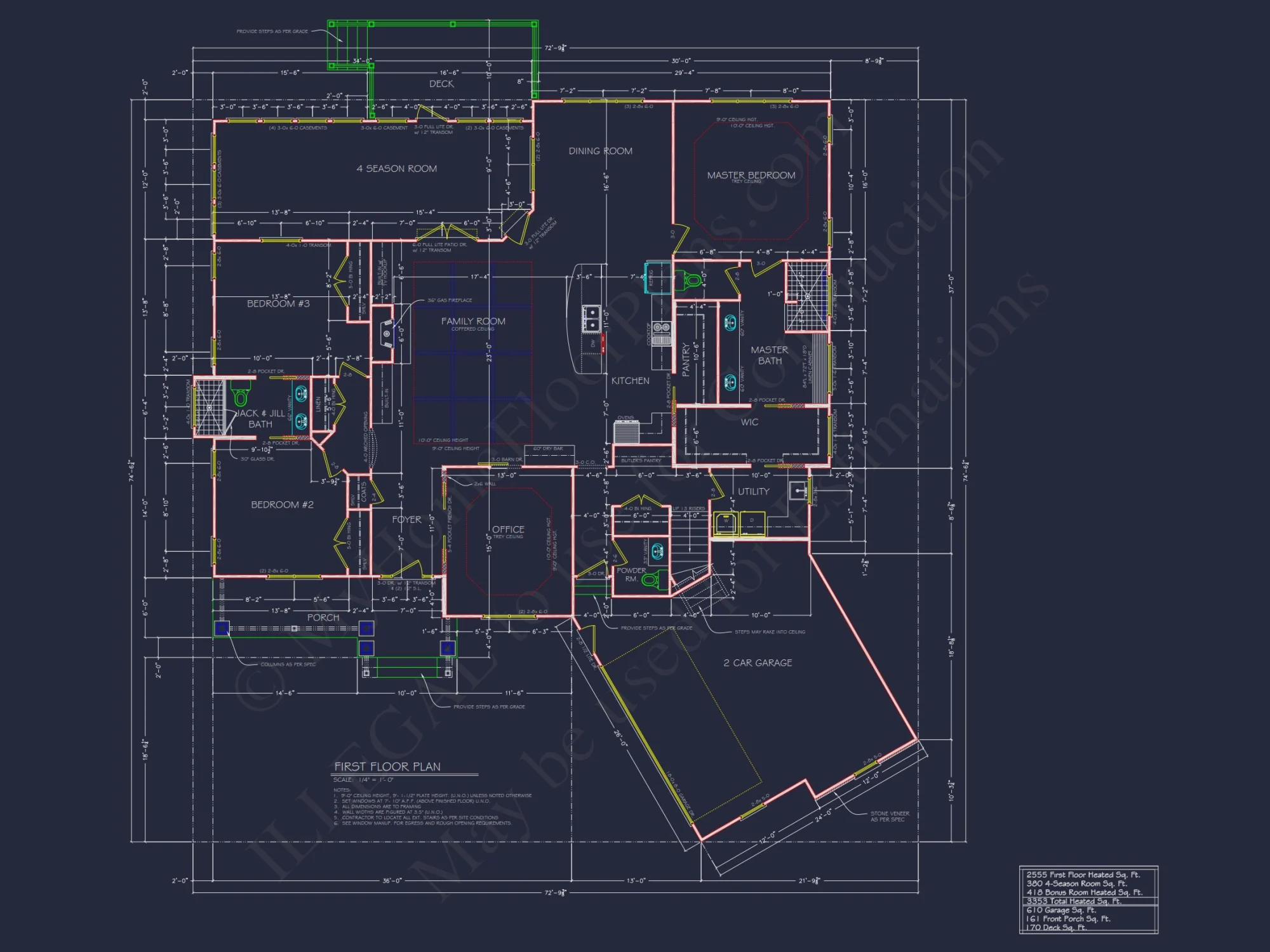 Craftsman house Design Blueprint with 2-Story Floor Plan