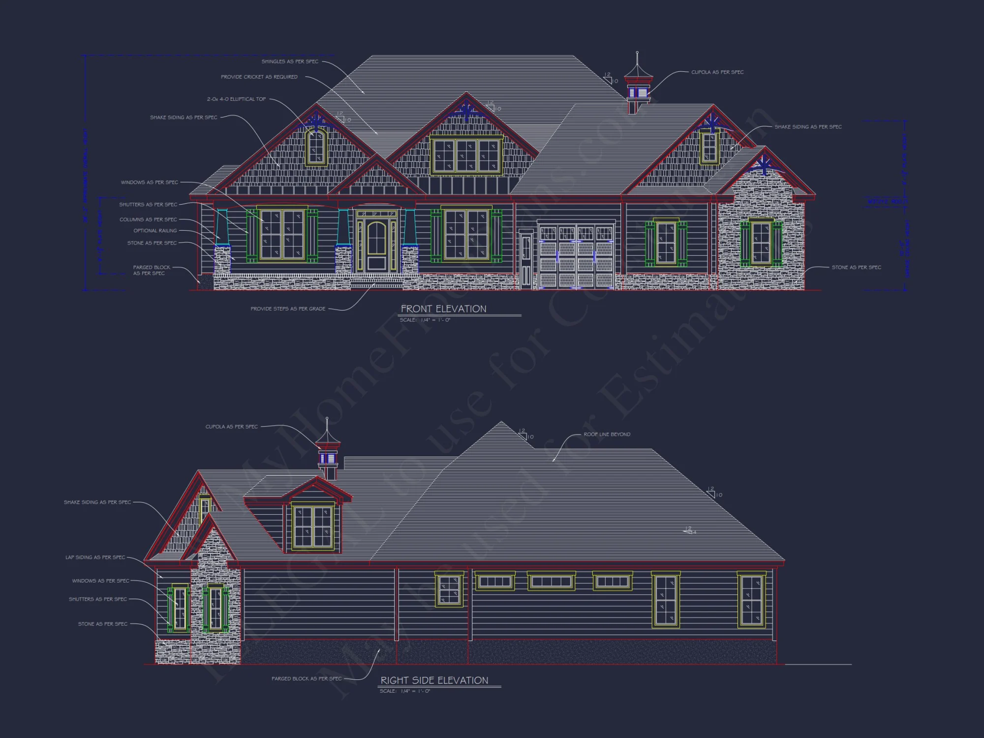 Craftsman house Design Blueprint with 2-Story Floor Plan