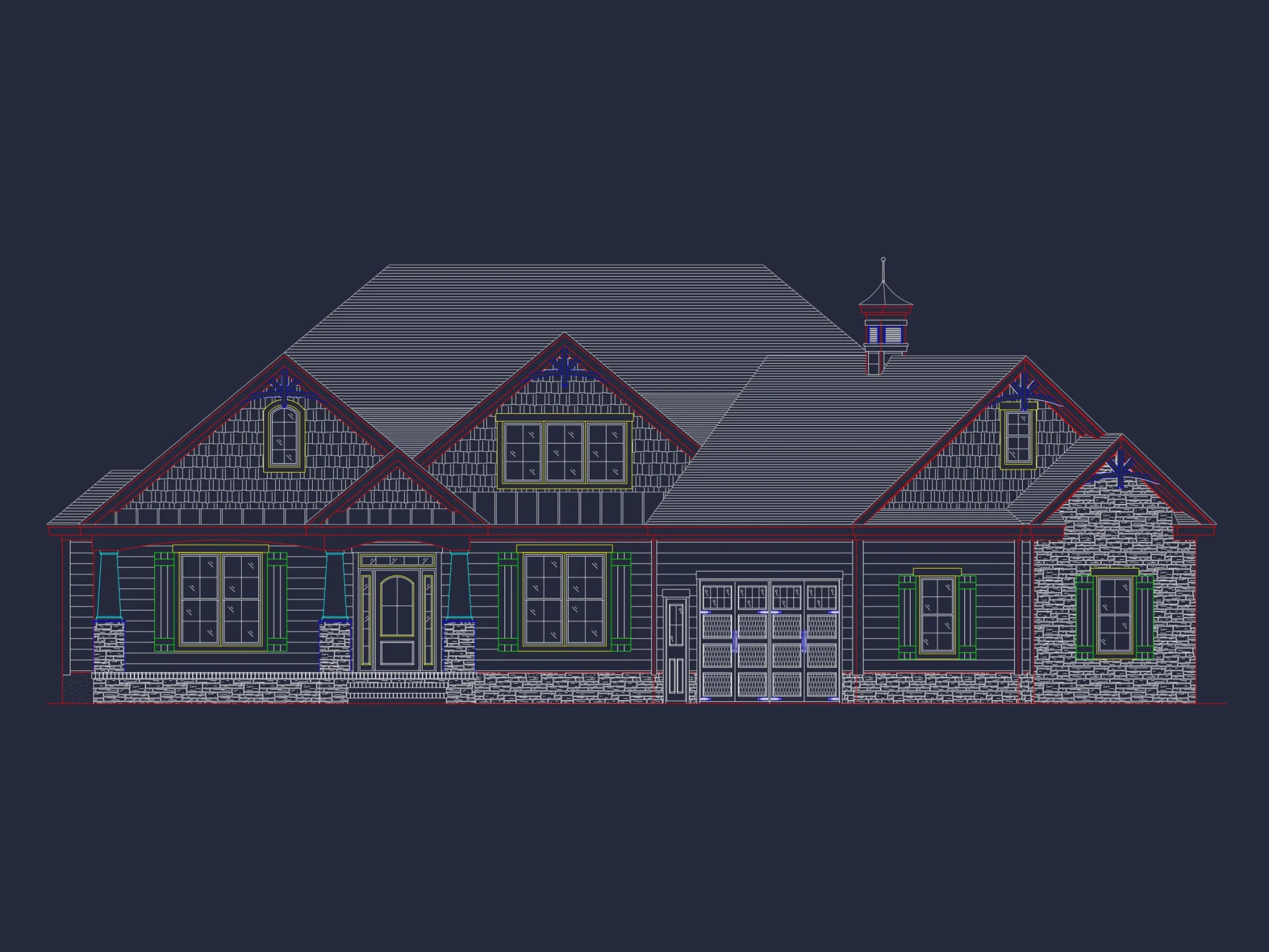 Craftsman house Design Blueprint with 2-Story Floor Plan