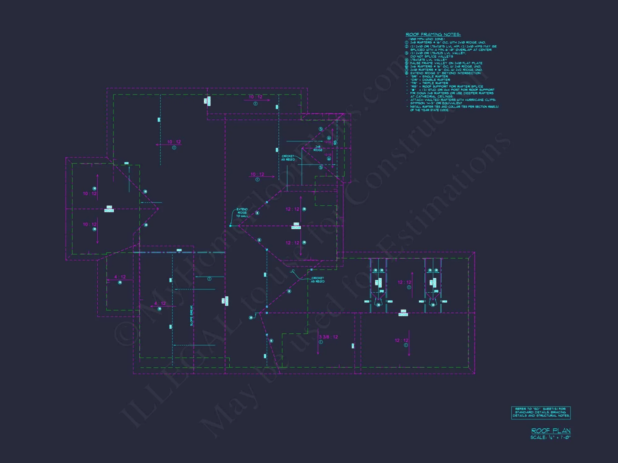 Modern Craftsman house Plan with 4 Bedrooms and CAD Designs