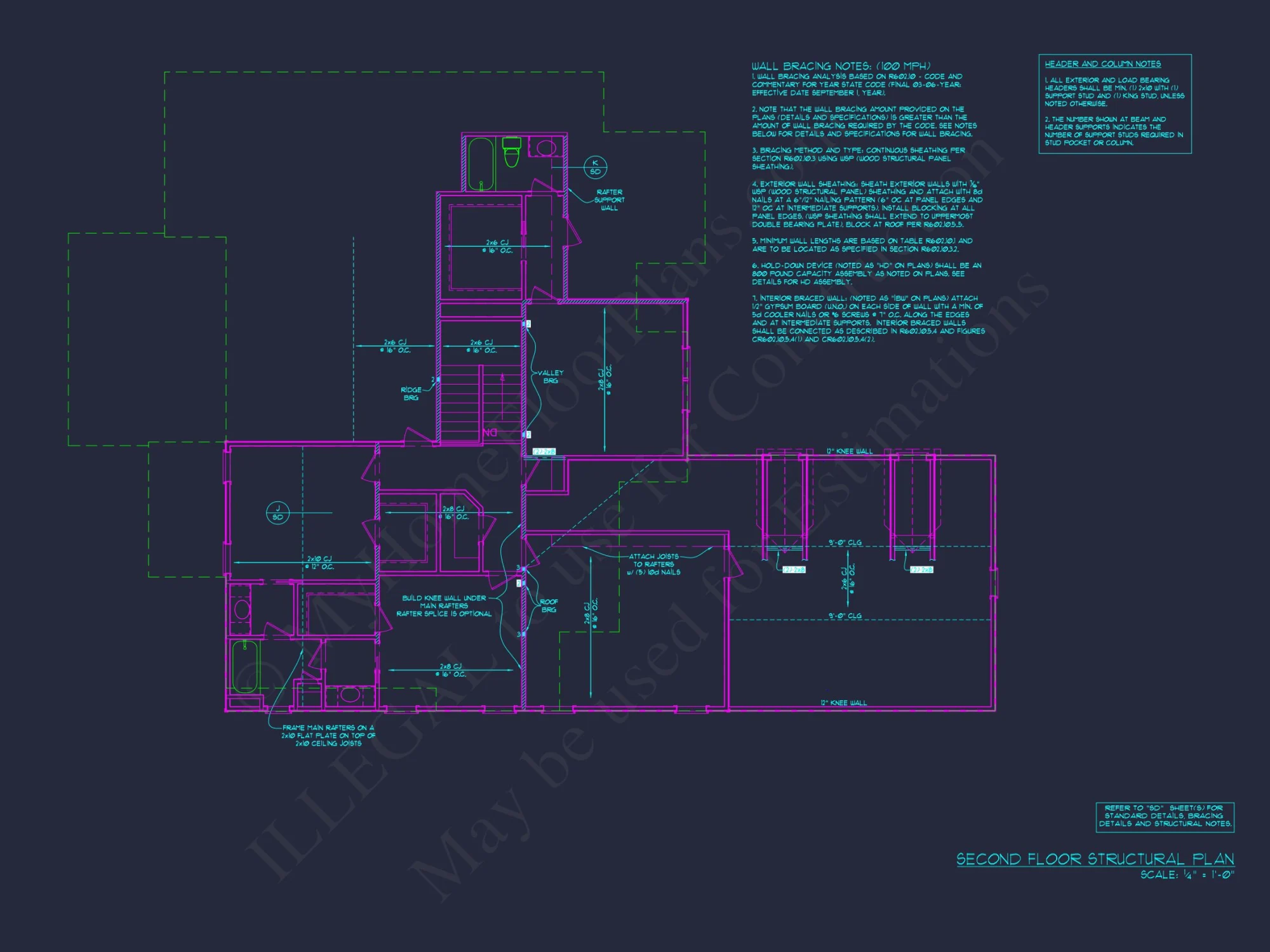 Modern Craftsman house Plan with 4 Bedrooms and CAD Designs