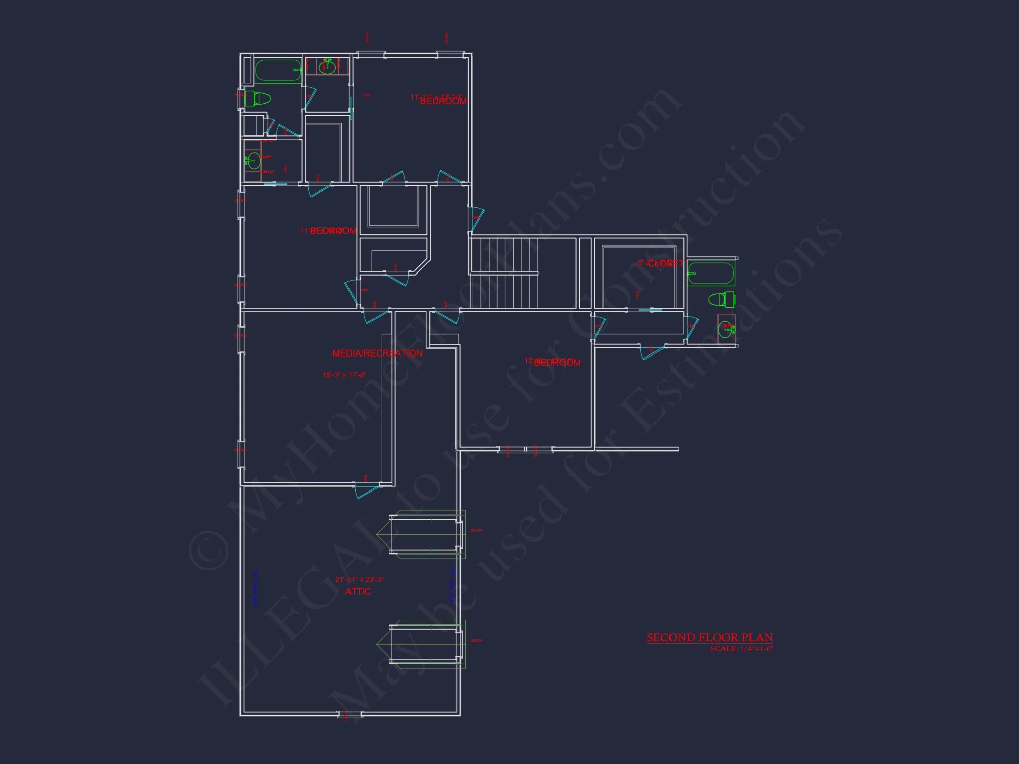 Modern Craftsman house Plan with 4 Bedrooms and CAD Designs