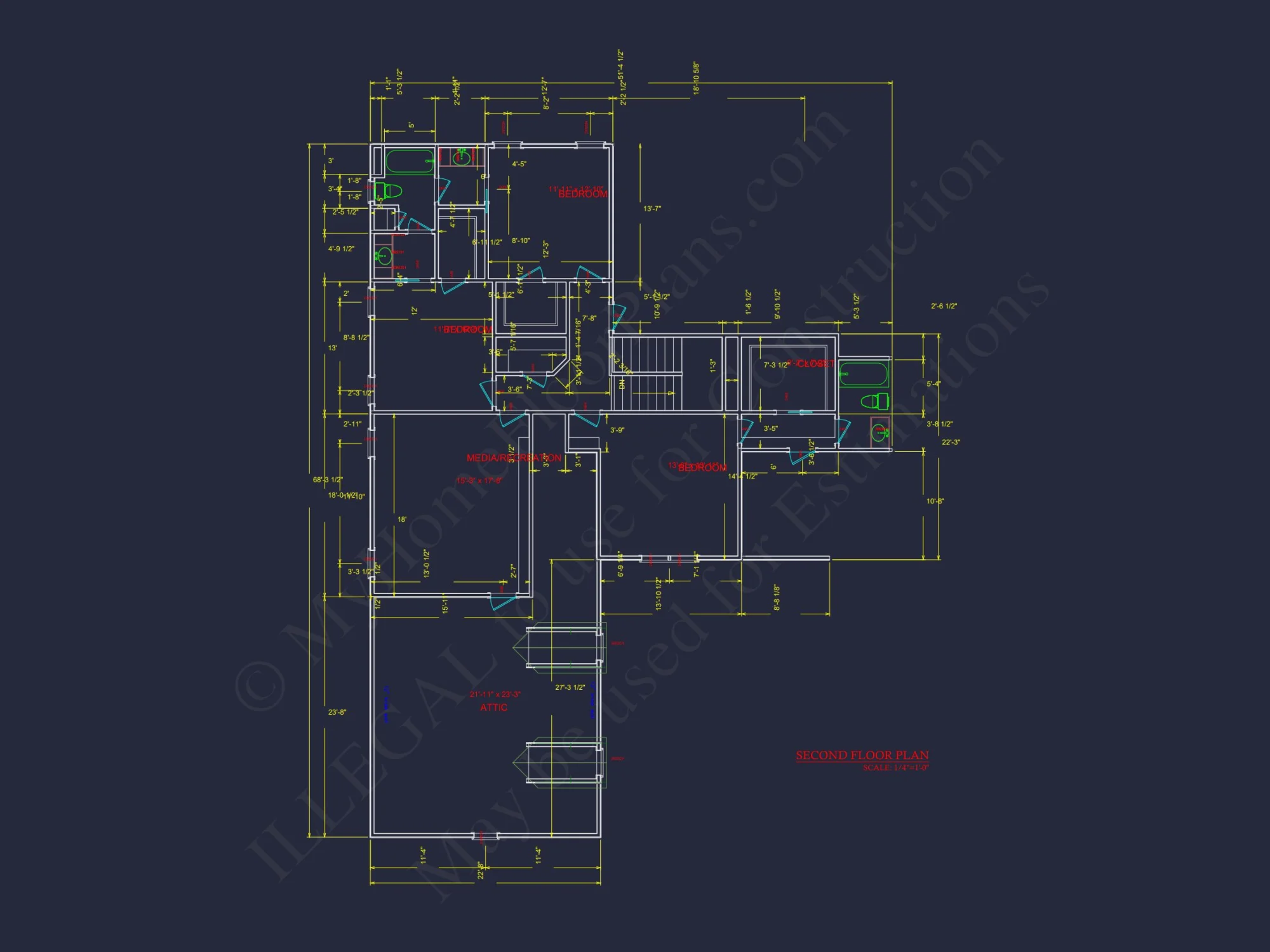 Modern Craftsman house Plan with 4 Bedrooms and CAD Designs