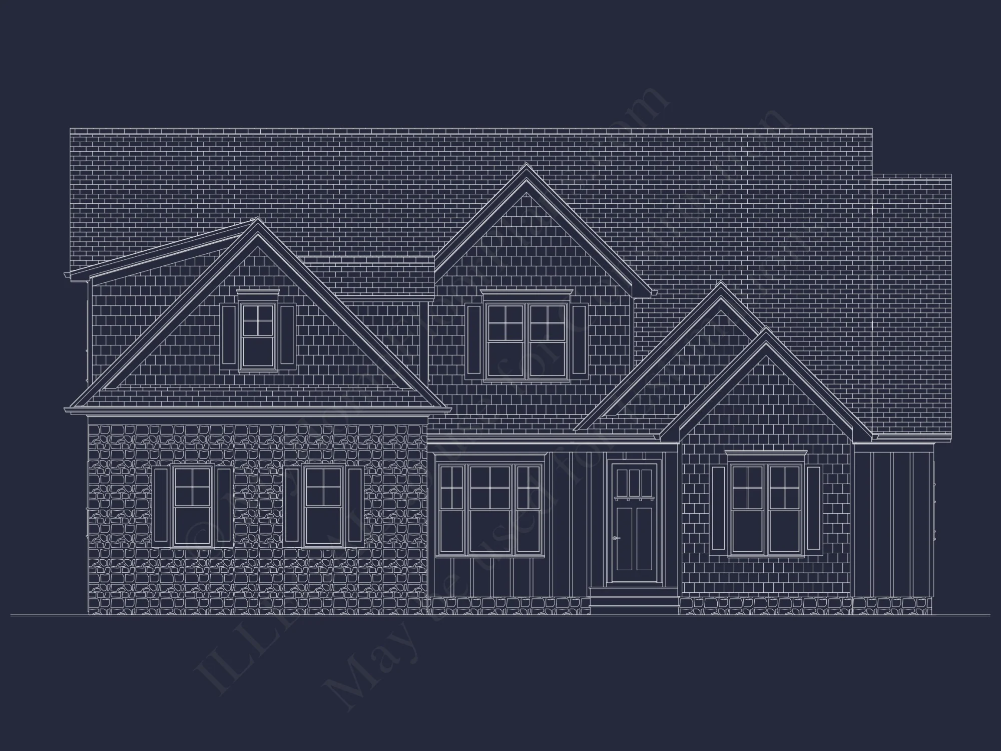 Modern Craftsman house Plan with 4 Bedrooms and CAD Designs