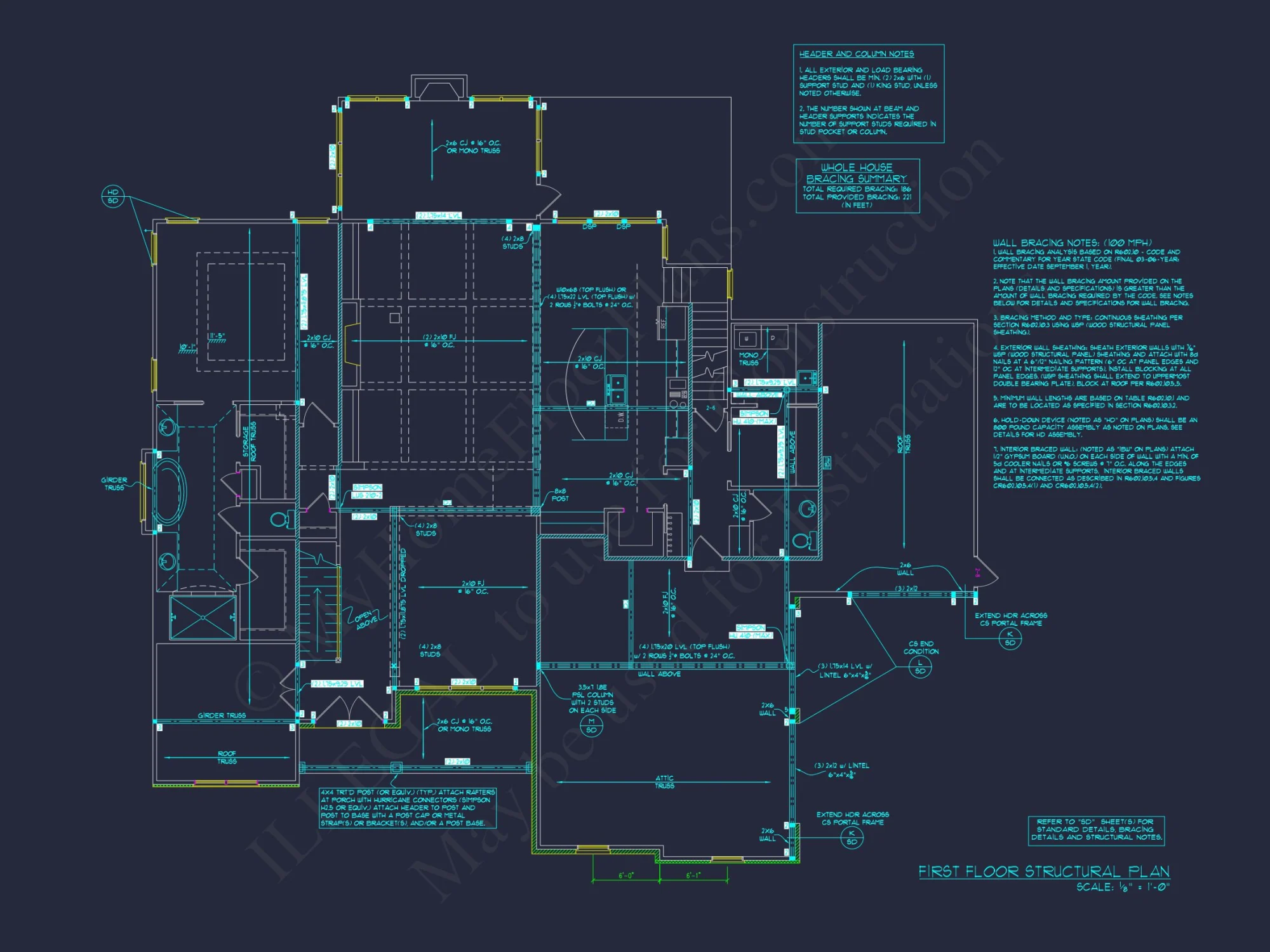 Modern 3-Story Floor Plan With CAD Architectural Designs