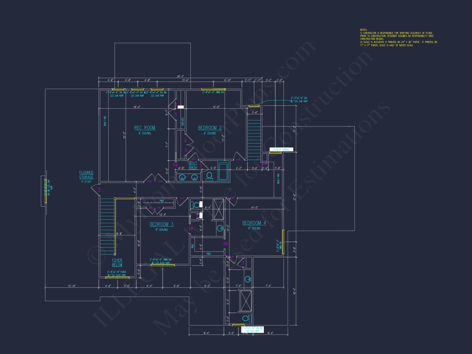 Modern 3-Story Floor Plan With CAD Architectural Designs