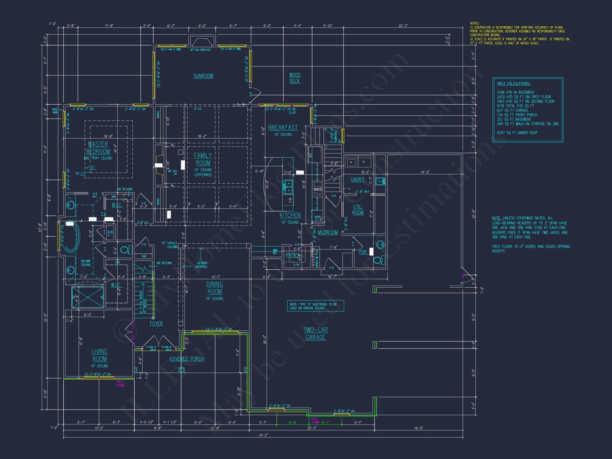 Modern 3-Story Floor Plan With CAD Architectural Designs