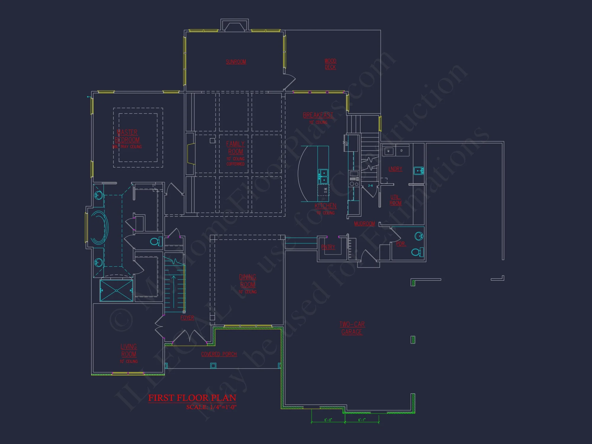 Modern 3-Story Floor Plan With CAD Architectural Designs