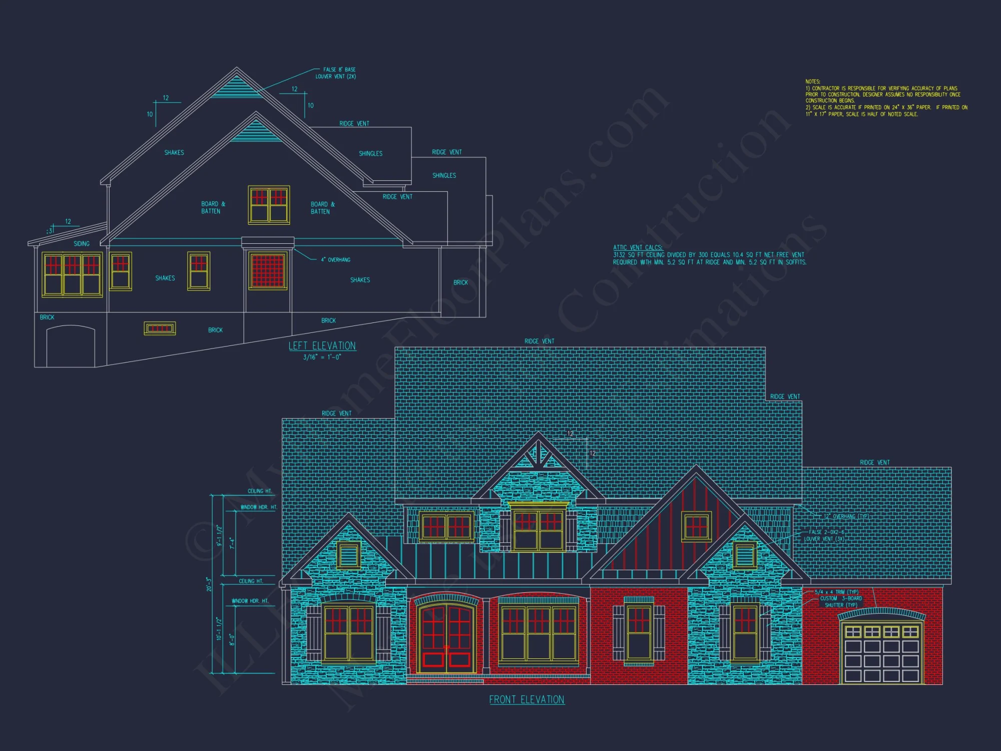 Modern 3-Story Floor Plan With CAD Architectural Designs