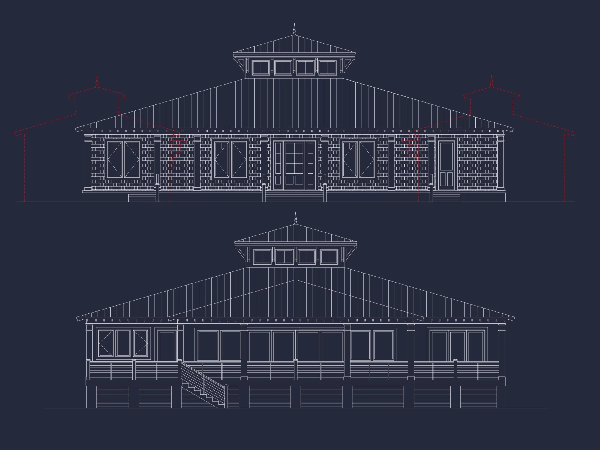 Modern house Plan with Detailed CAD Designs and Floor Blueprint