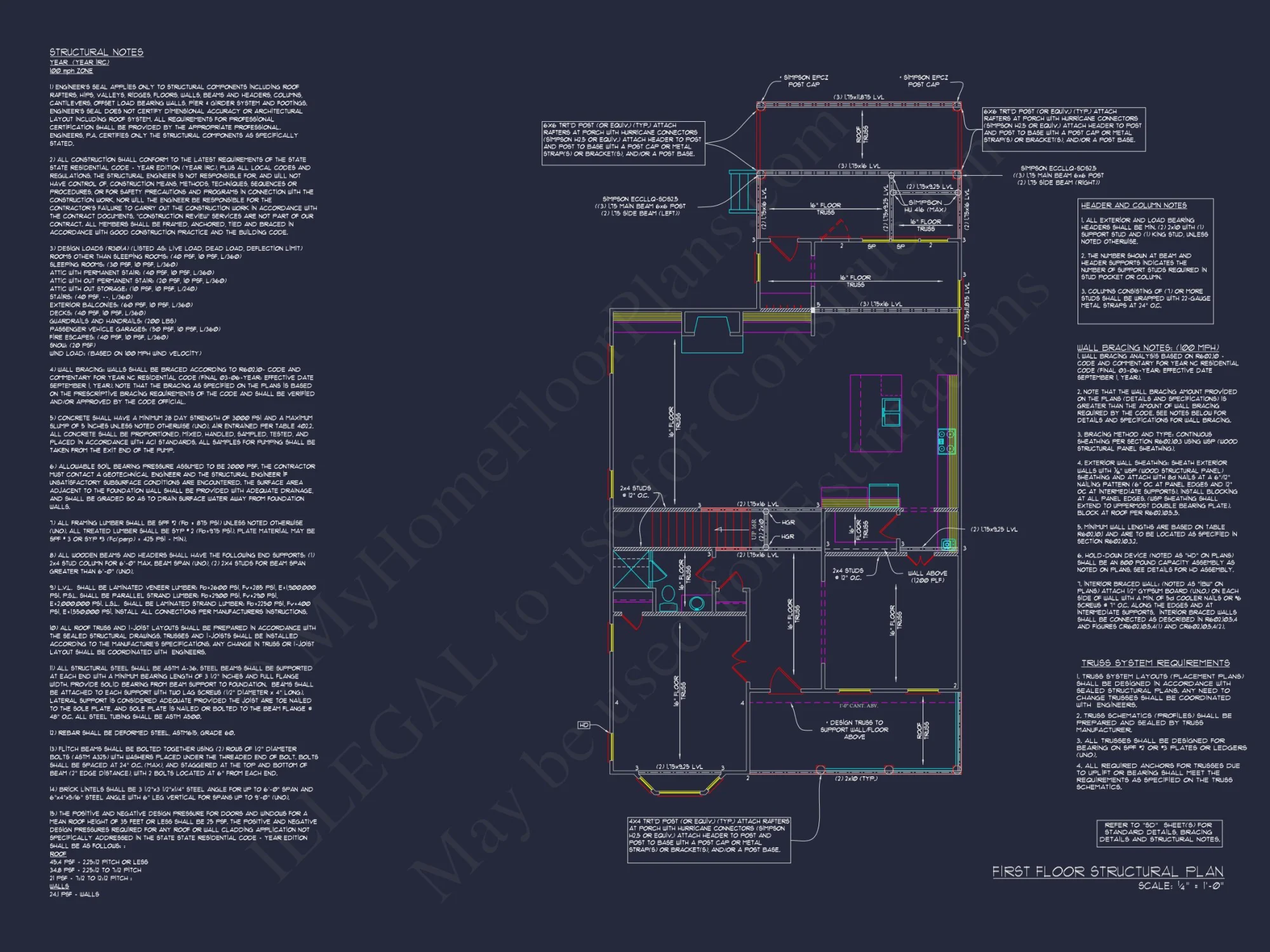 Colonial Farmhouse house Plan - 5 Bed, 4 Bath Floor Blueprint