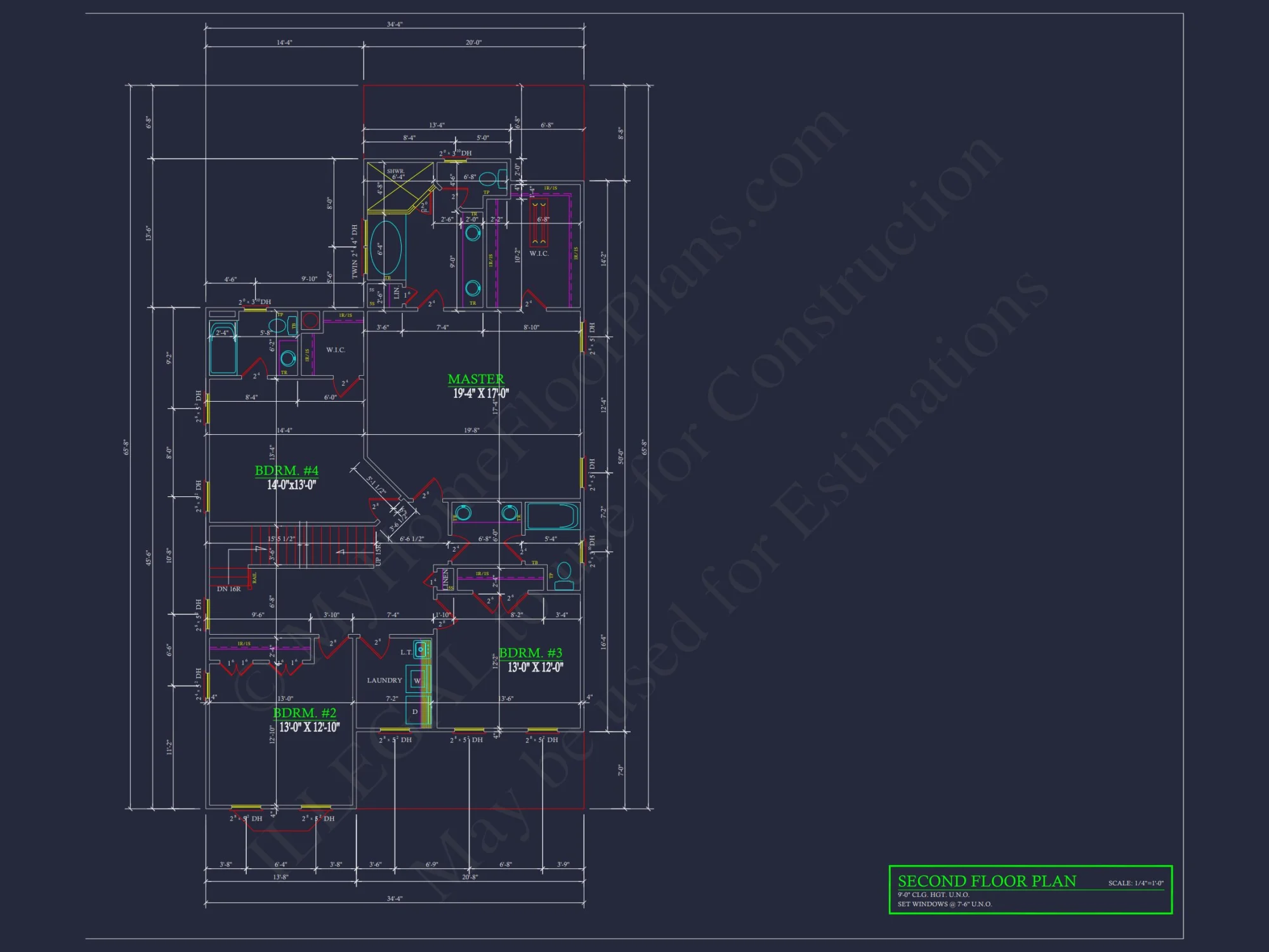 Colonial Farmhouse house Plan - 5 Bed, 4 Bath Floor Blueprint