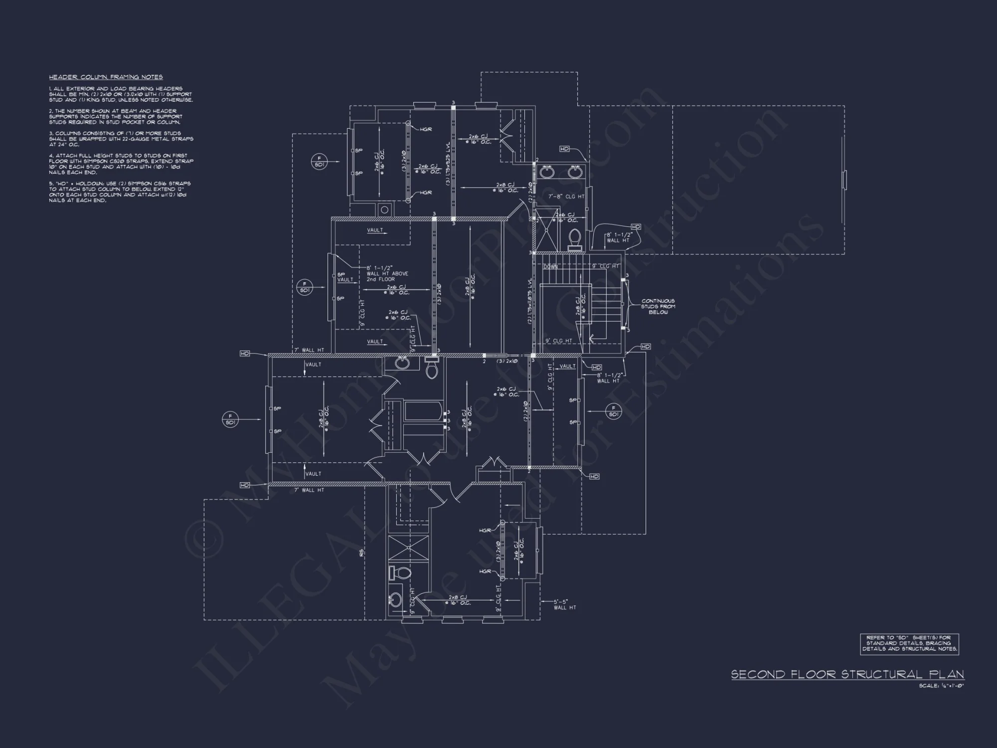 Spacious house Design with 2-Story Floor Plan and Modern Blueprint