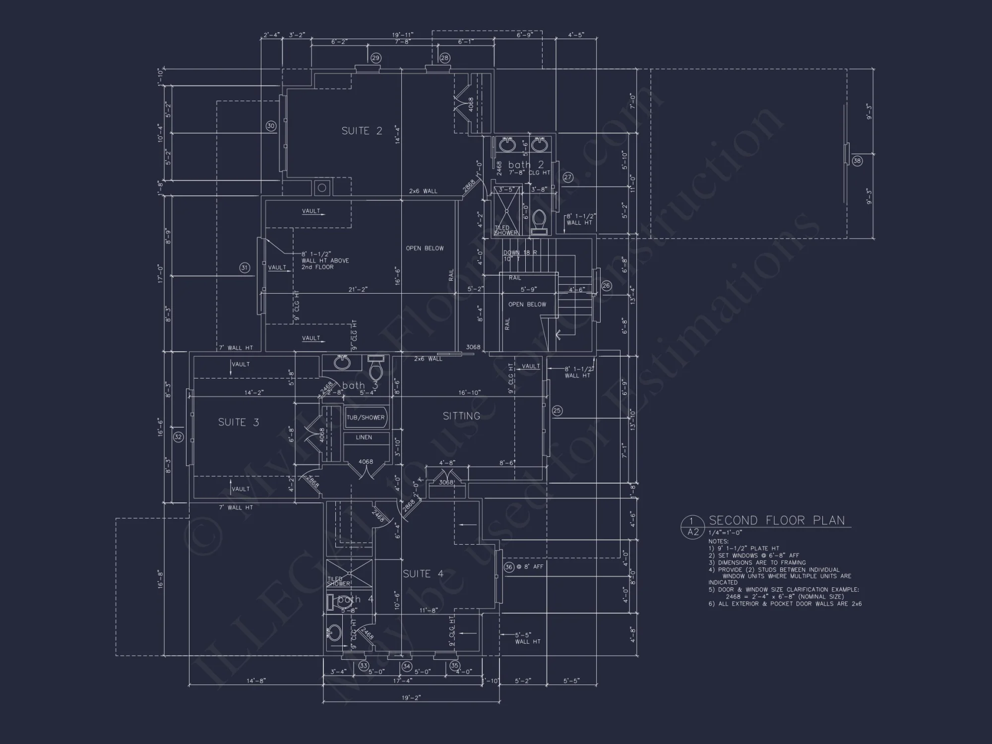 Spacious house Design with 2-Story Floor Plan and Modern Blueprint