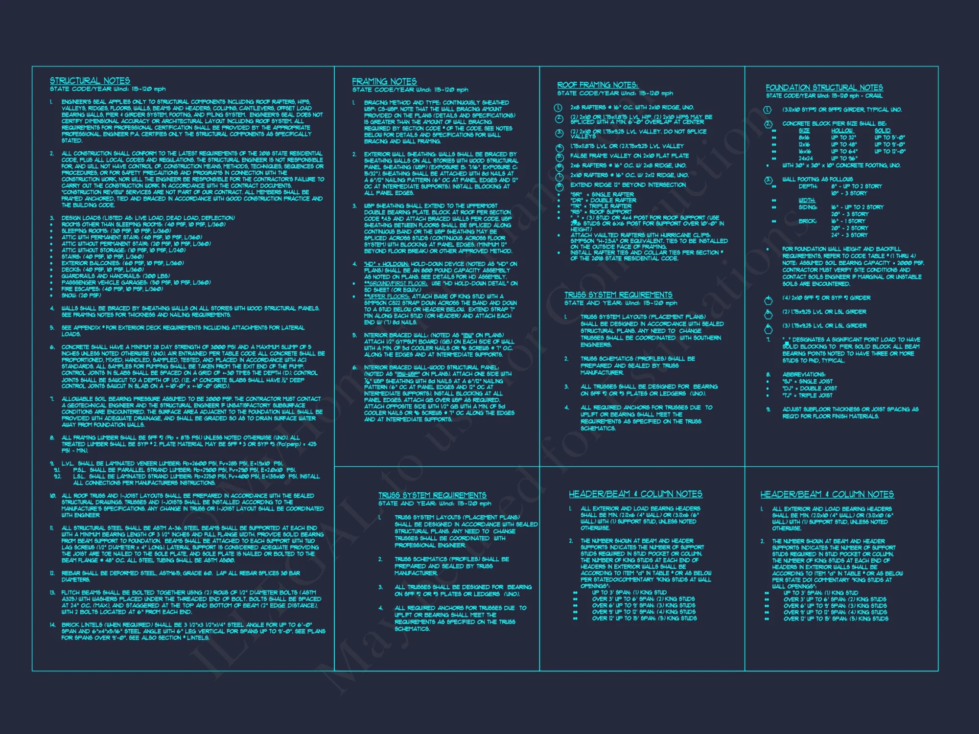 house Architectural CAD Blueprint - Large 4-Bedroom Floor Plan