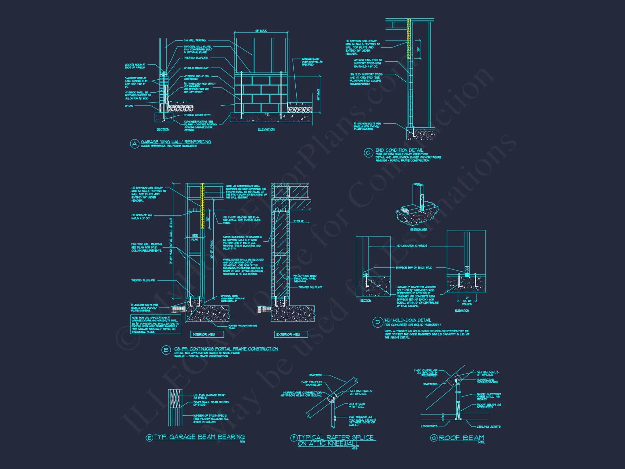house Architectural CAD Blueprint - Large 4-Bedroom Floor Plan