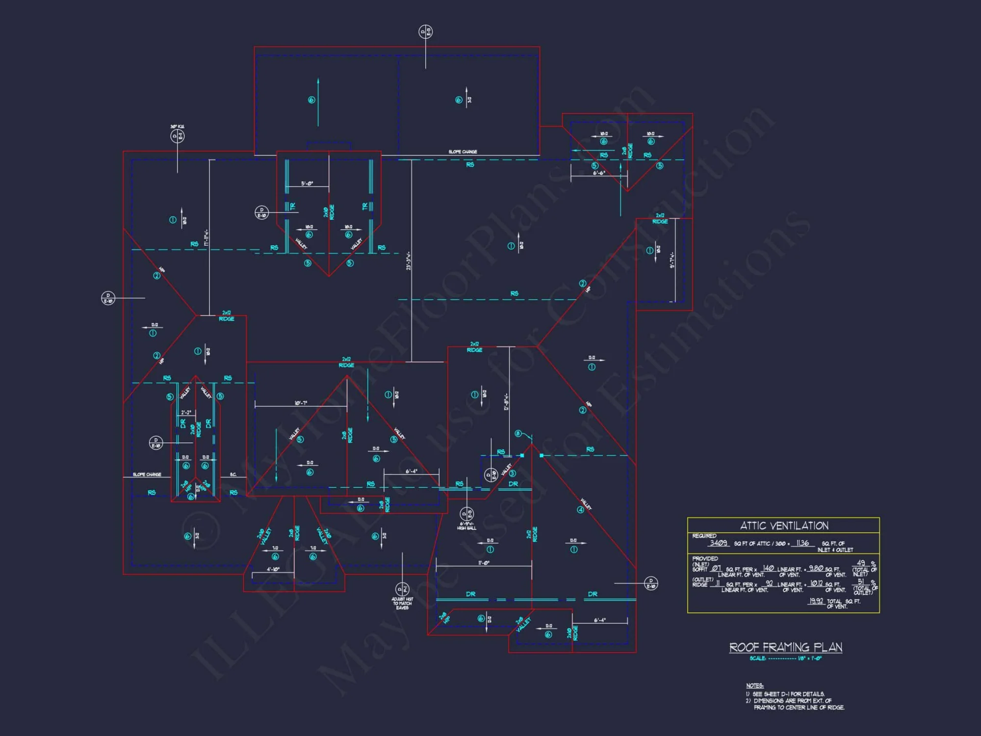 house Architectural CAD Blueprint - Large 4-Bedroom Floor Plan