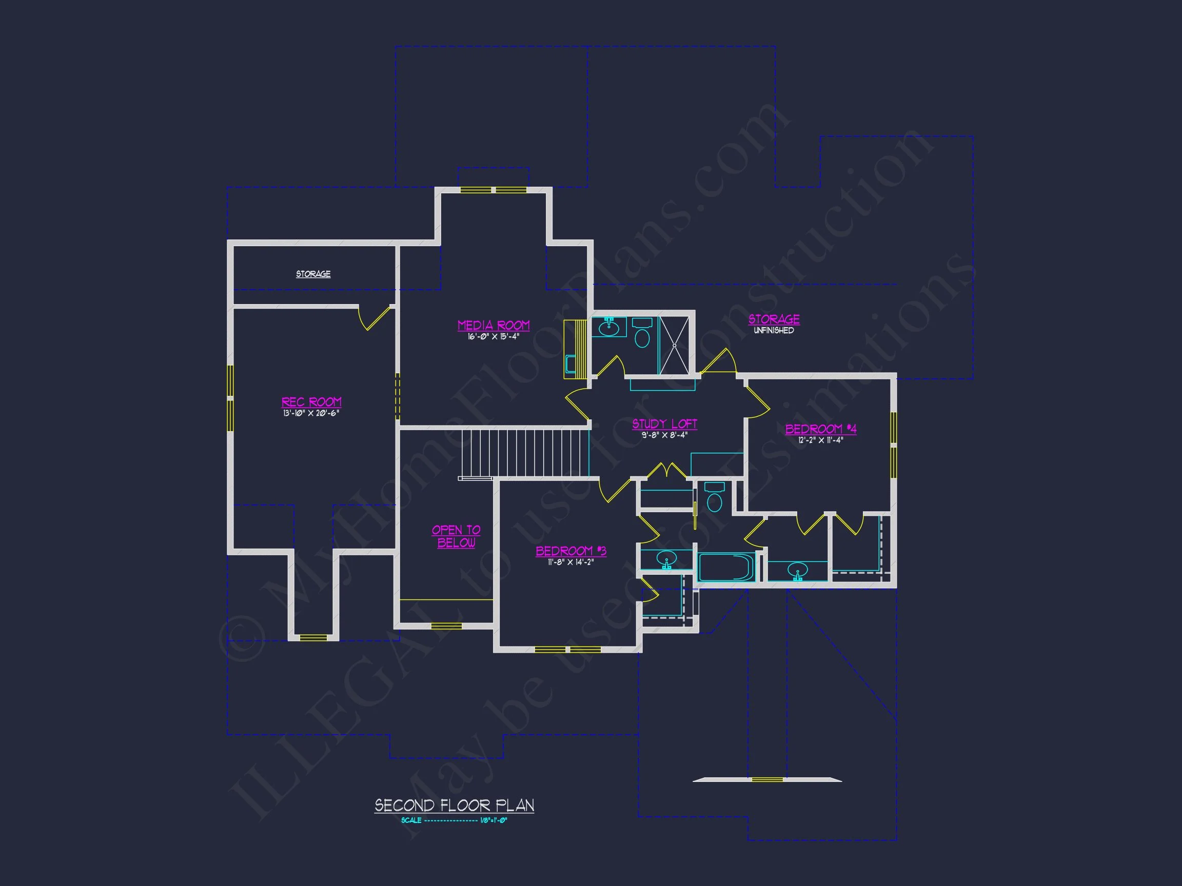 15-1779 HOUSE PLAN - House Architectural CAD Blueprint - Large 4-Bedroom Floor Plan 10 house Architectural CAD Blueprint - Large 4-Bedroom Floor Plan