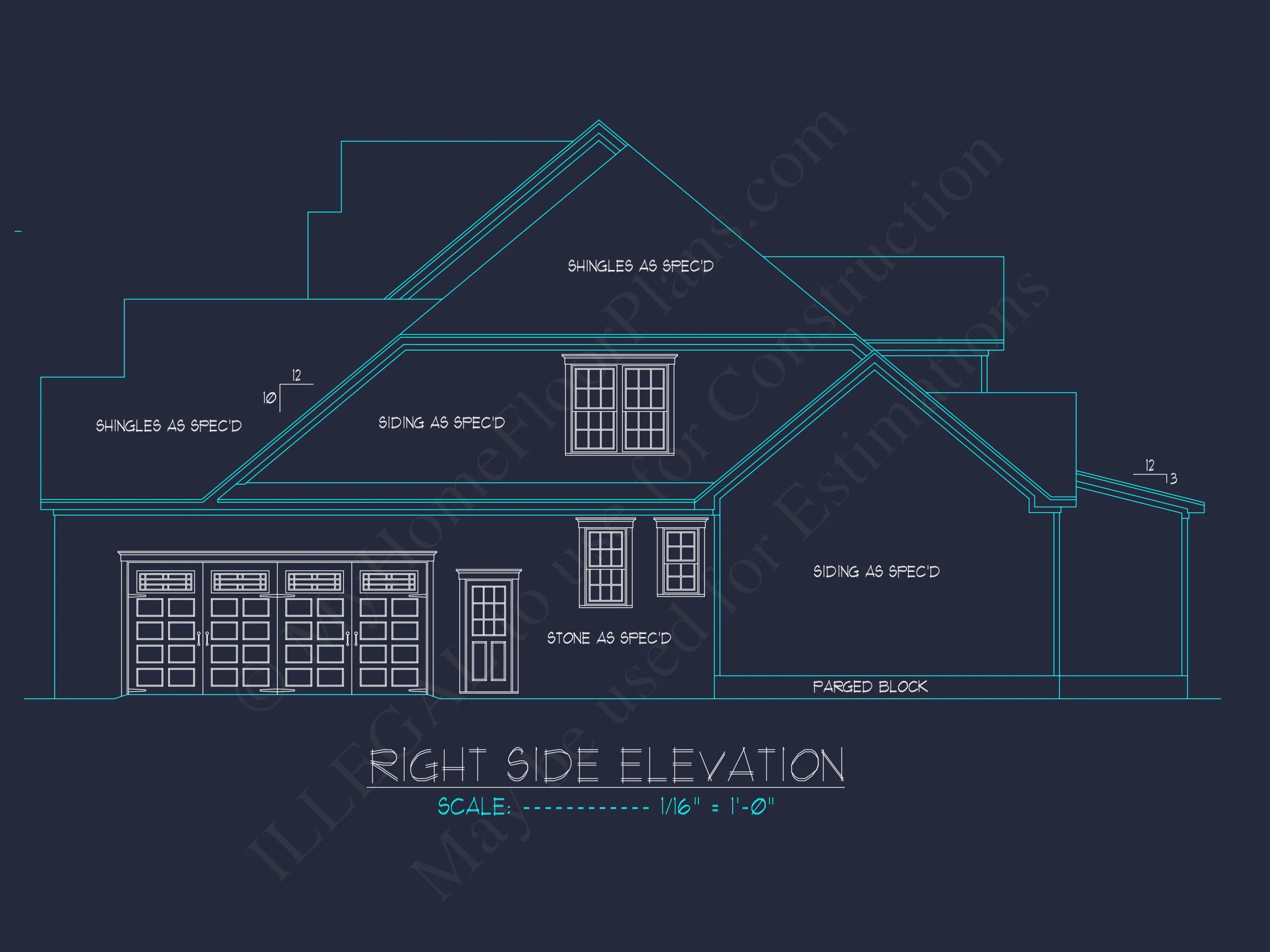 15-1779 HOUSE PLAN - House Architectural CAD Blueprint - Large 4-Bedroom Floor Plan 5 house Architectural CAD Blueprint - Large 4-Bedroom Floor Plan