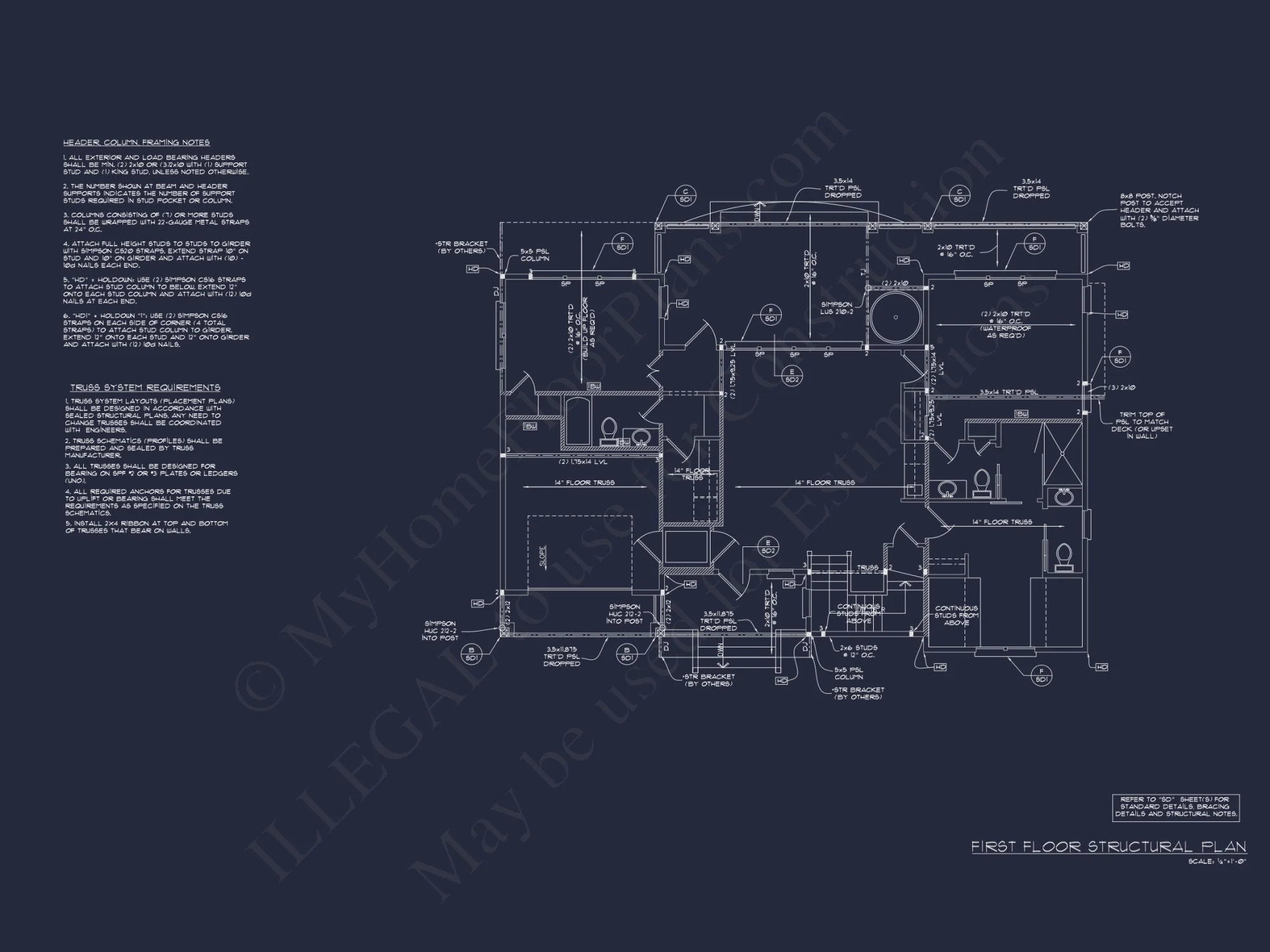 4-Bedroom Coastal house Plan with 2 Floors and Open Design