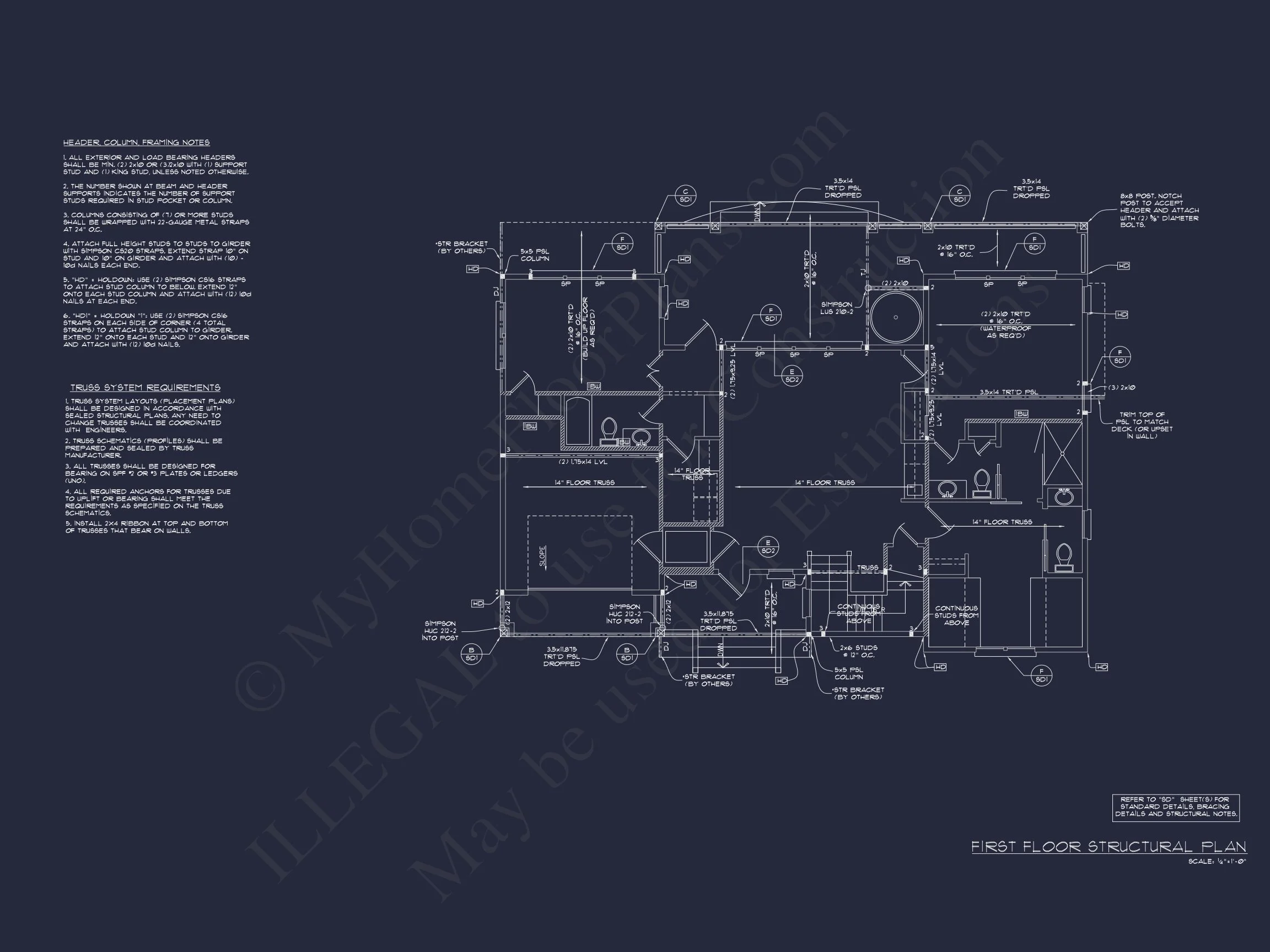 15-1734 HOUSE PLAN - 4-Bedroom Coastal House Plan with 2 Floors and Open Design 15 4-Bedroom Coastal house Plan with 2 Floors and Open Design