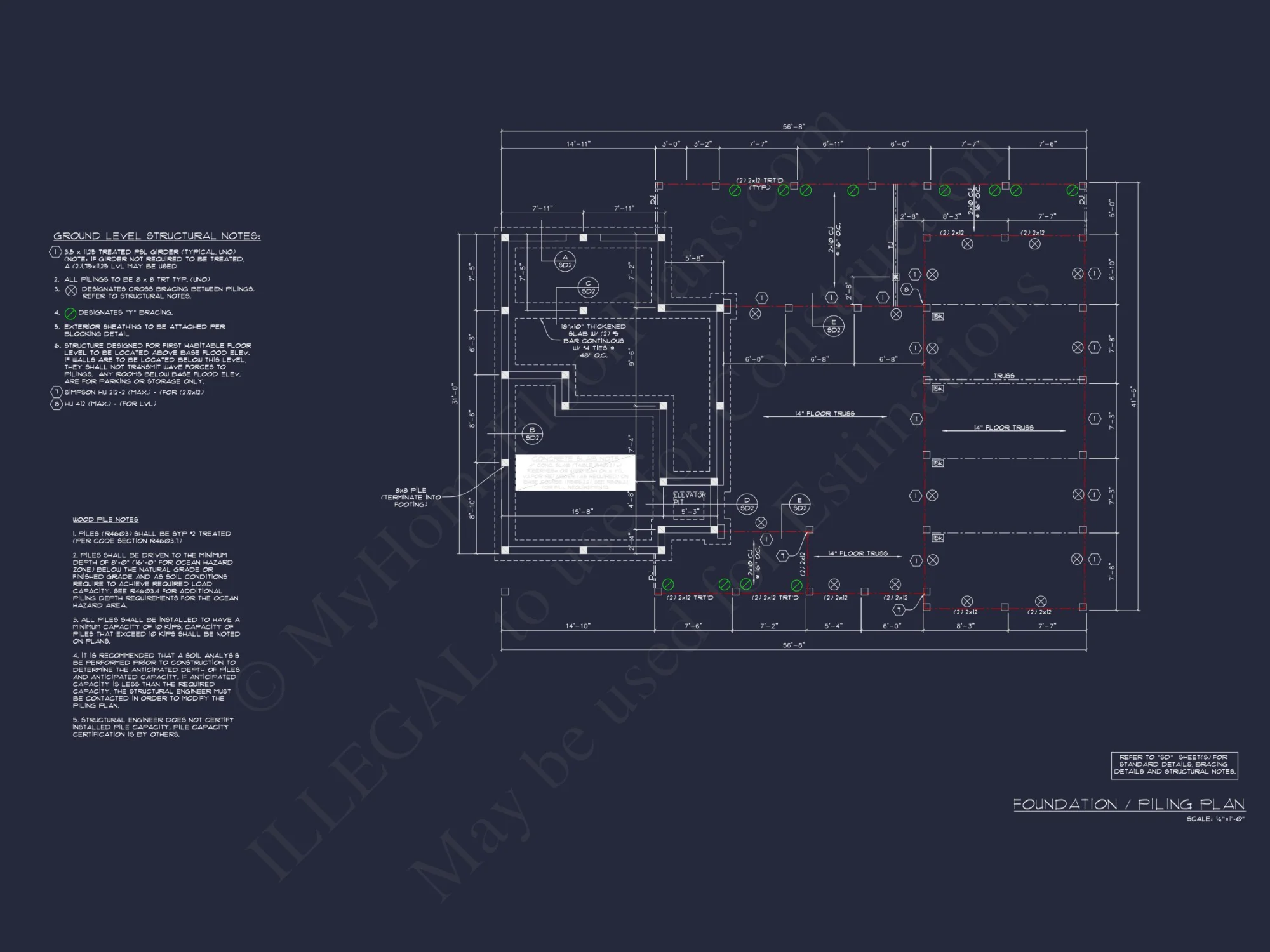 4-Bedroom Coastal house Plan with 2 Floors and Open Design