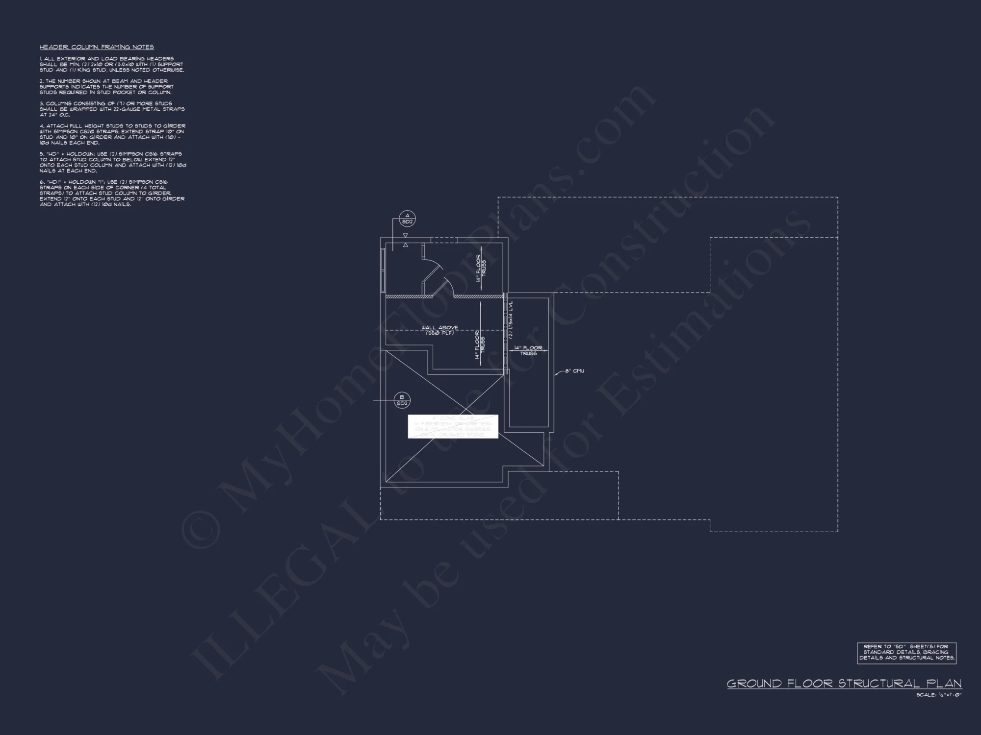 4-Bedroom Coastal house Plan with 2 Floors and Open Design
