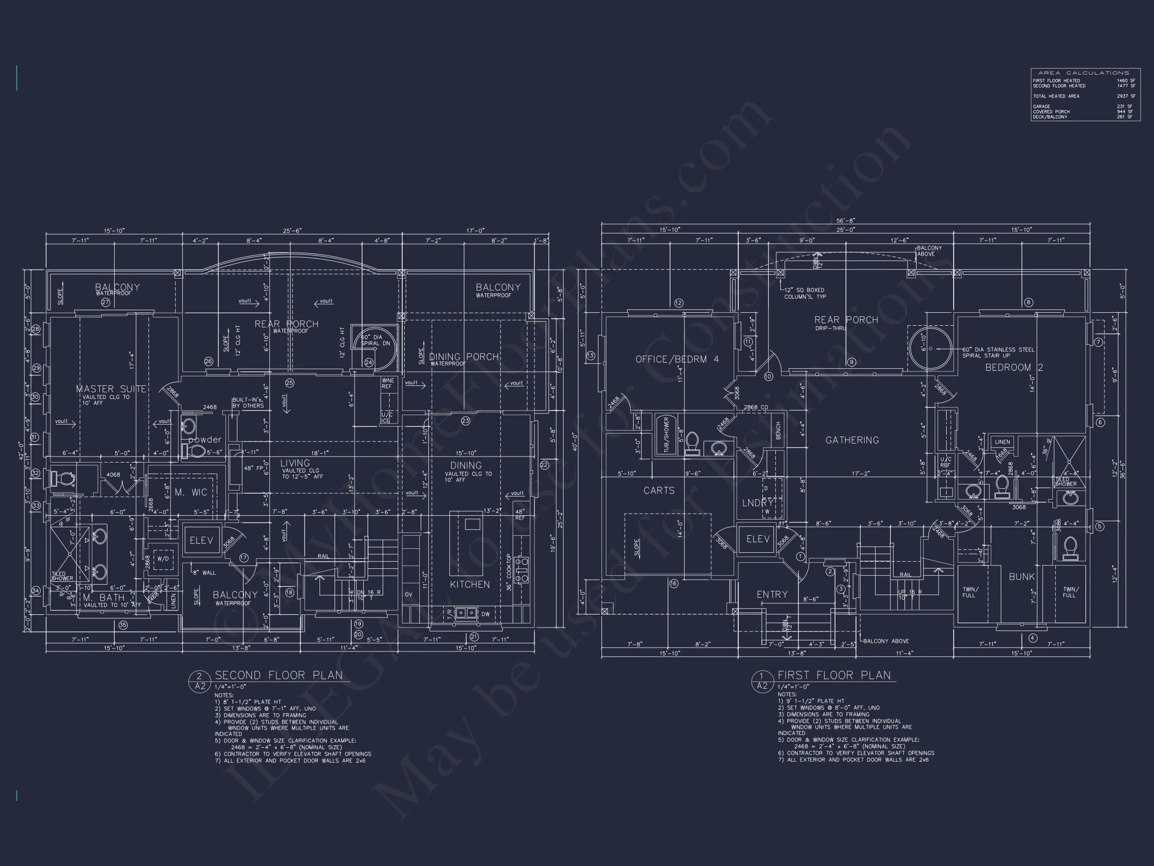 15-1734 HOUSE PLAN - 4-Bedroom Coastal House Plan with 2 Floors and Open Design 9 4-Bedroom Coastal house Plan with 2 Floors and Open Design