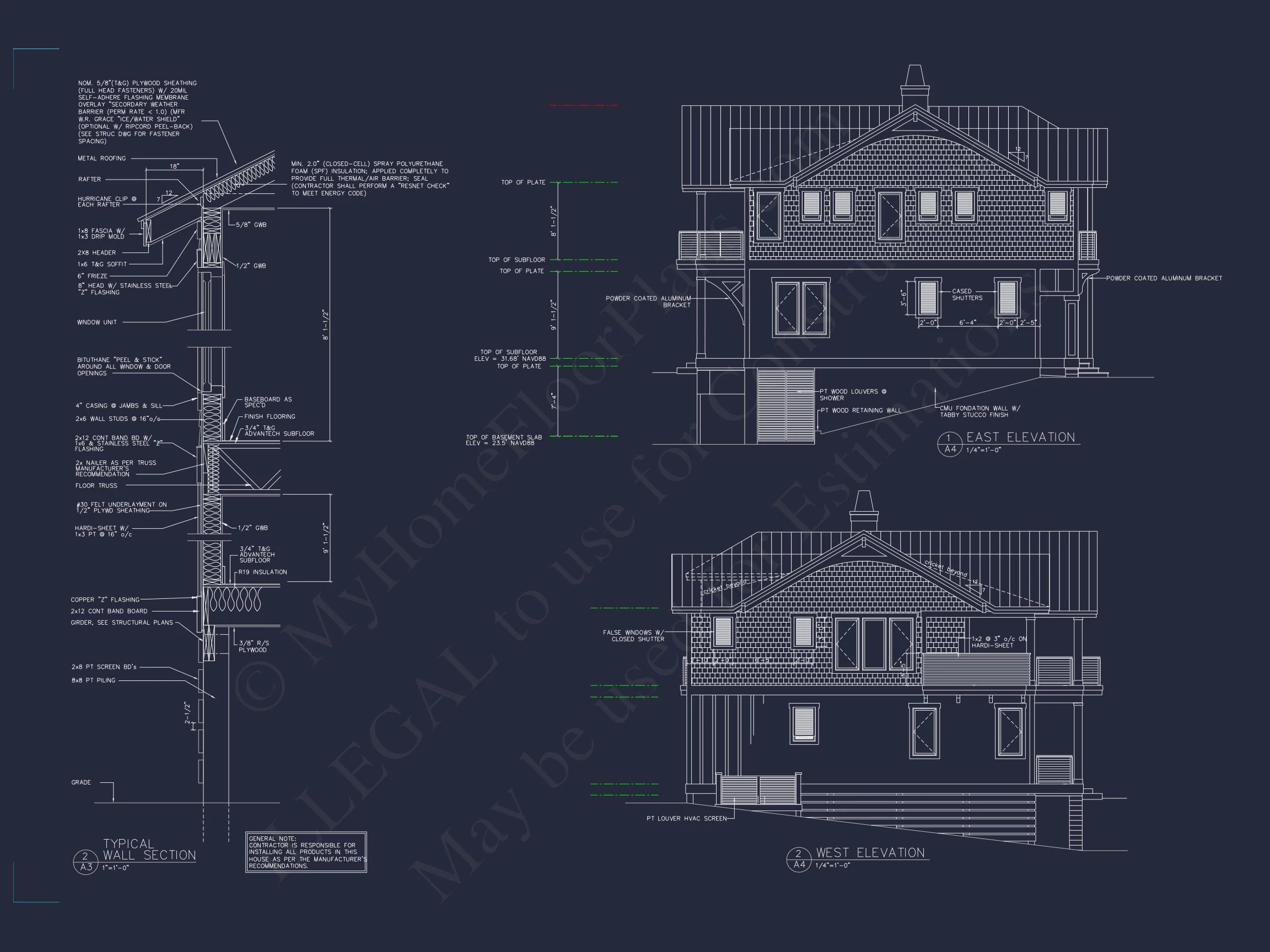 15-1734 HOUSE PLAN - 4-Bedroom Coastal House Plan with 2 Floors and Open Design 3 4-Bedroom Coastal house Plan with 2 Floors and Open Design