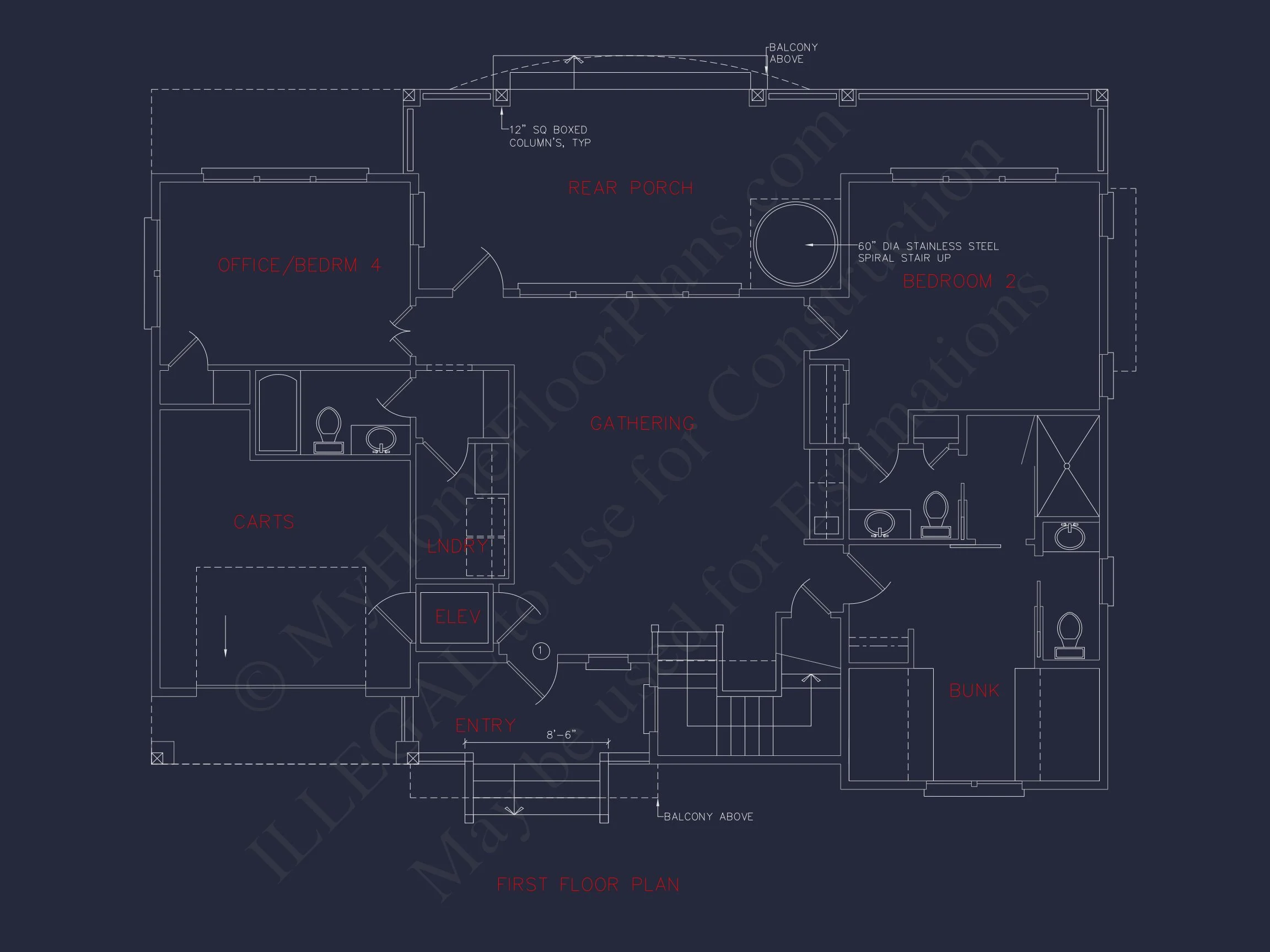 15-1734 HOUSE PLAN - 4-Bedroom Coastal House Plan with 2 Floors and Open Design 6 4-Bedroom Coastal house Plan with 2 Floors and Open Design