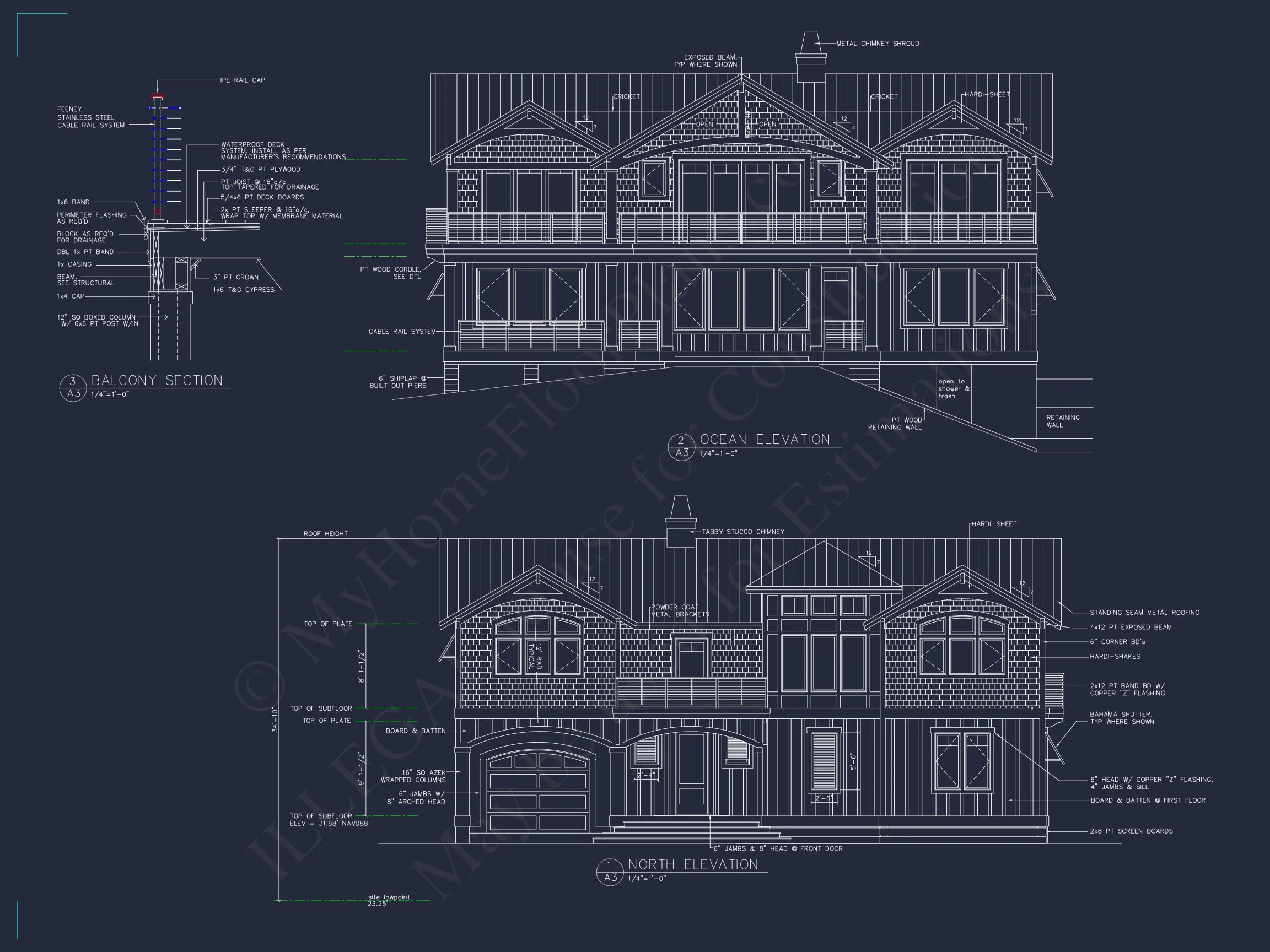 15-1734 HOUSE PLAN - 4-Bedroom Coastal House Plan with 2 Floors and Open Design 2 4-Bedroom Coastal house Plan with 2 Floors and Open Design