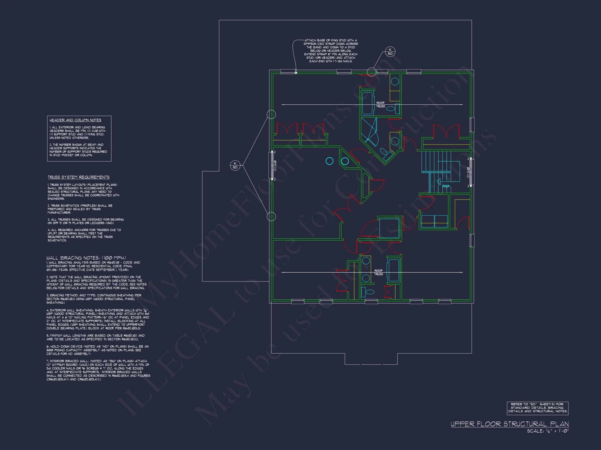 Traditional house Plan: CAD Floor Plan with 3 Stories